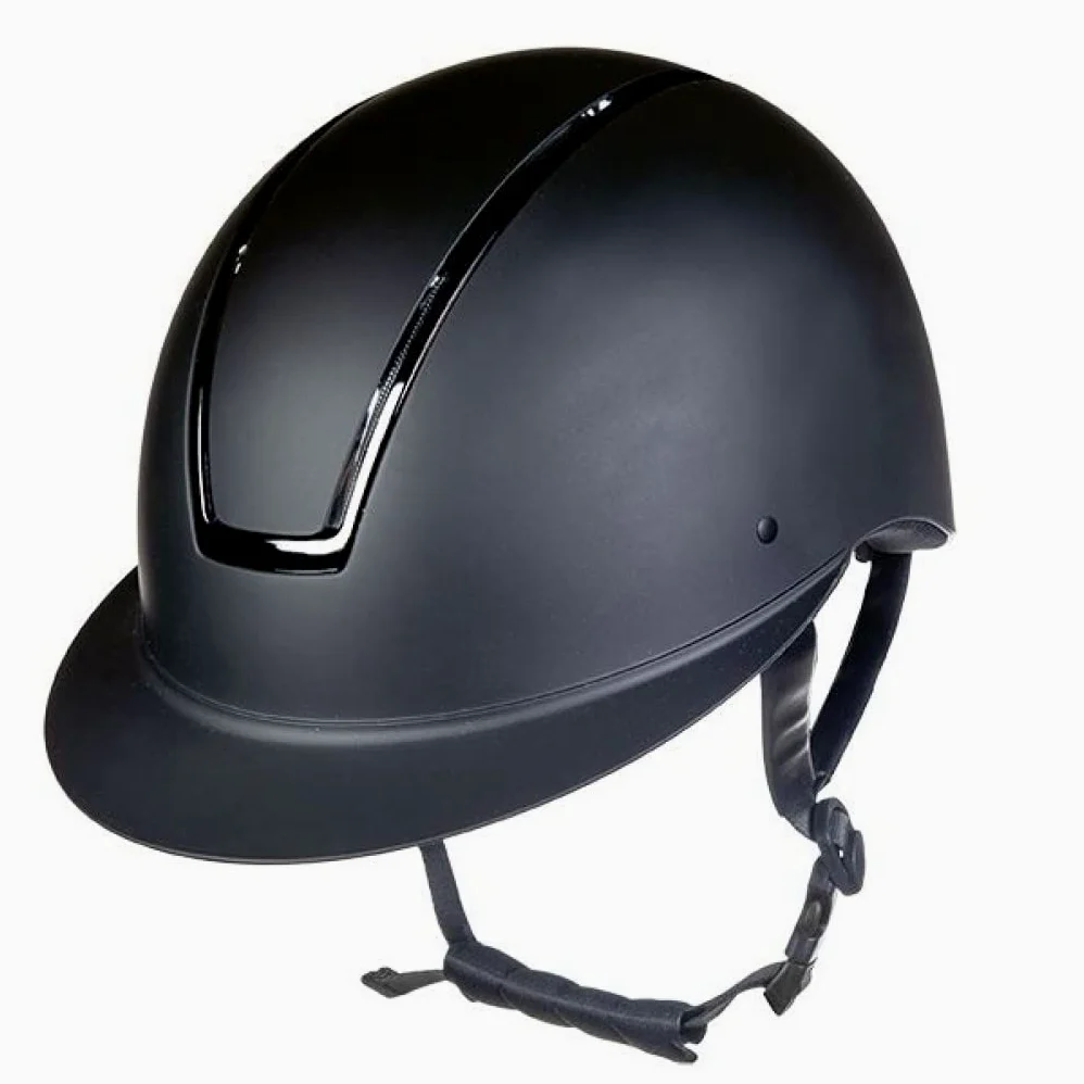 HKM Lady Shield - Casco de equitación, color negro brillante, talla L 58-60 cm