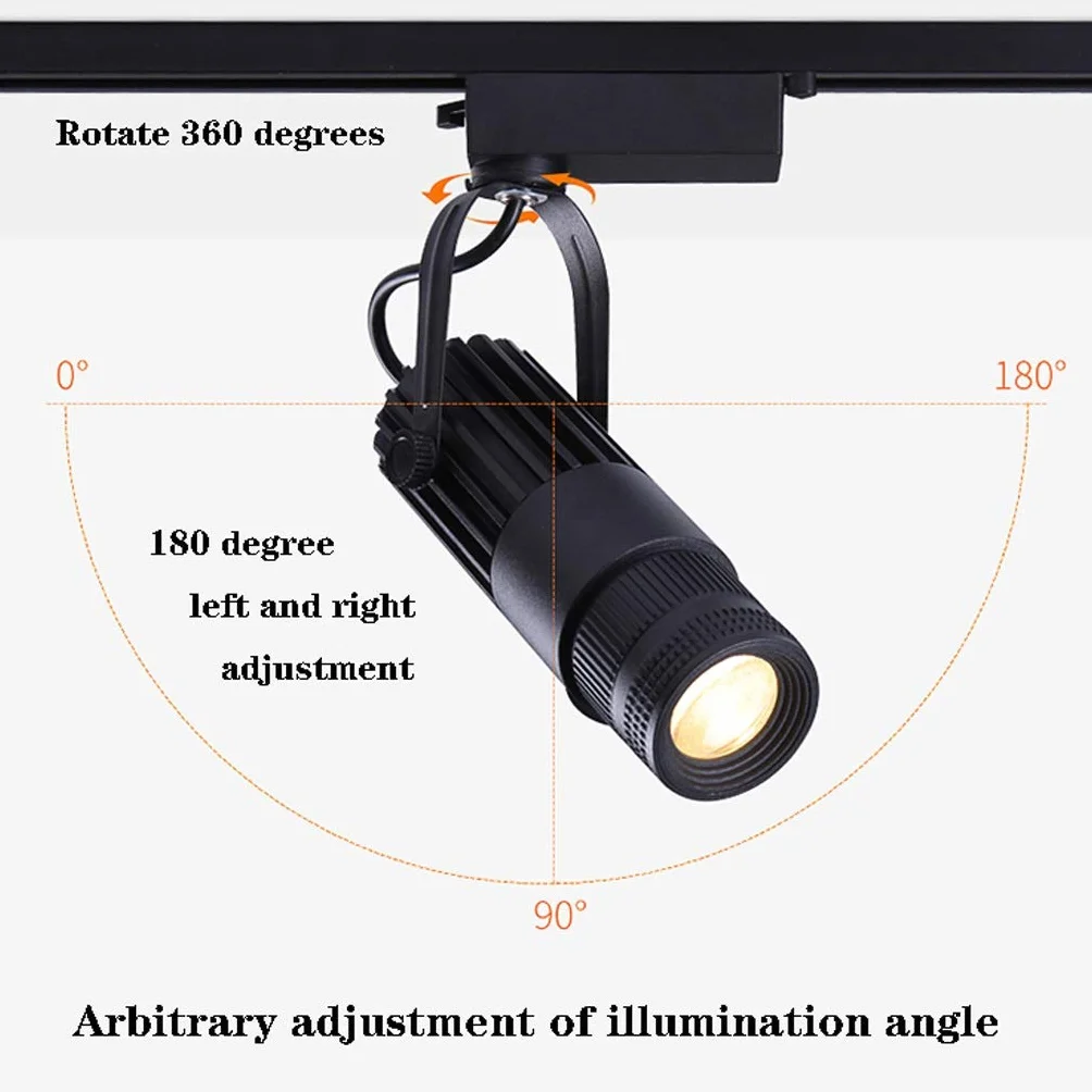 Iluminación de riel LED 15W Regulable con Zoom Aluminio Negro 4000K