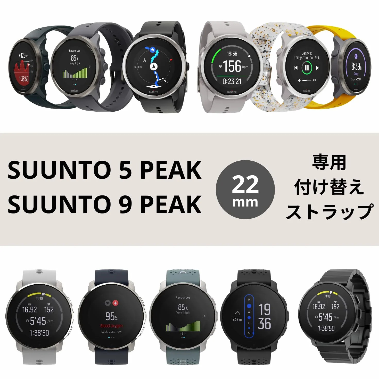 Suunto 22 Urban 7 Silicone Strap Ridge Sand Talla S