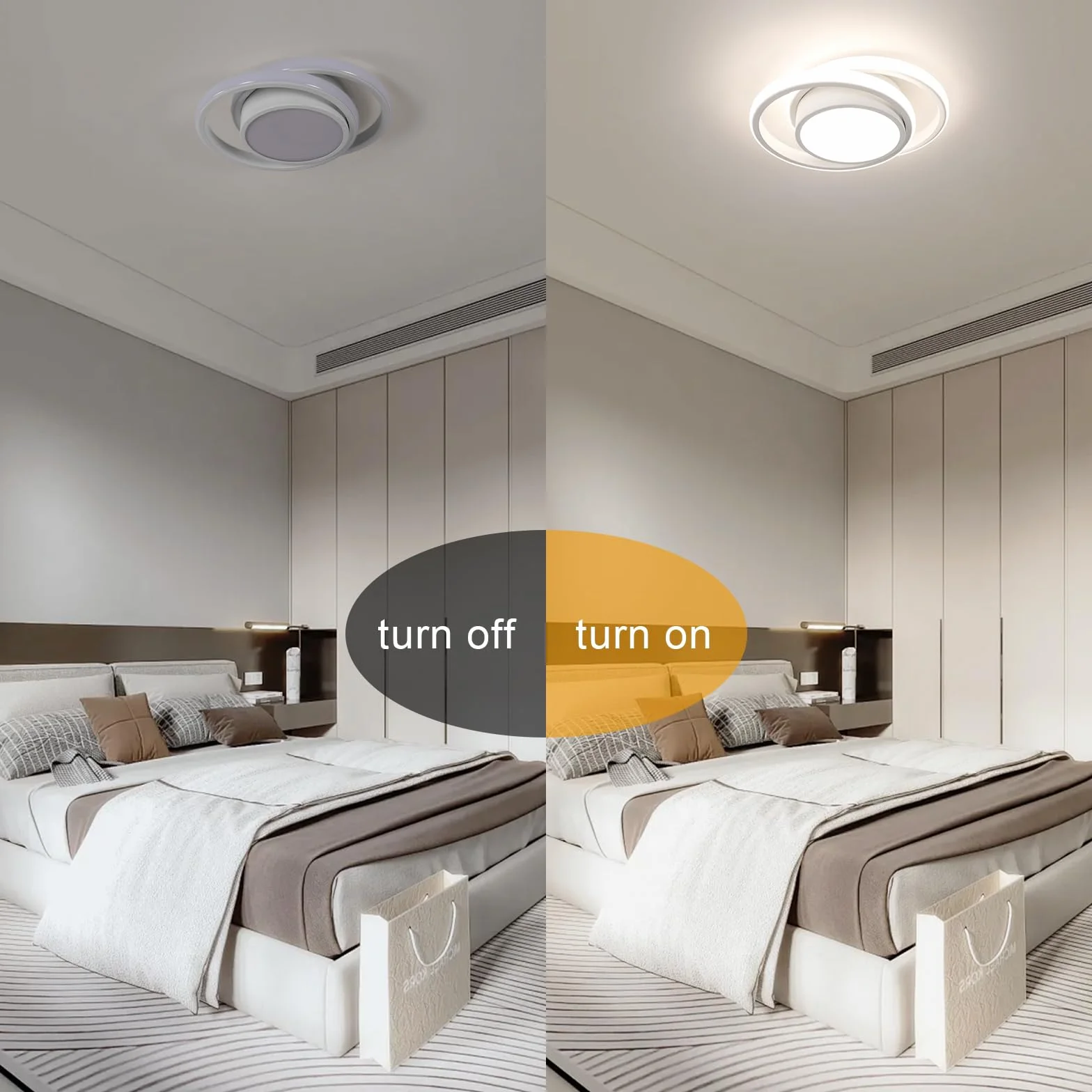 Pack de 2 Plafones LED 32 W 2350 lm 4500 K Blanco Redondo 27 cm