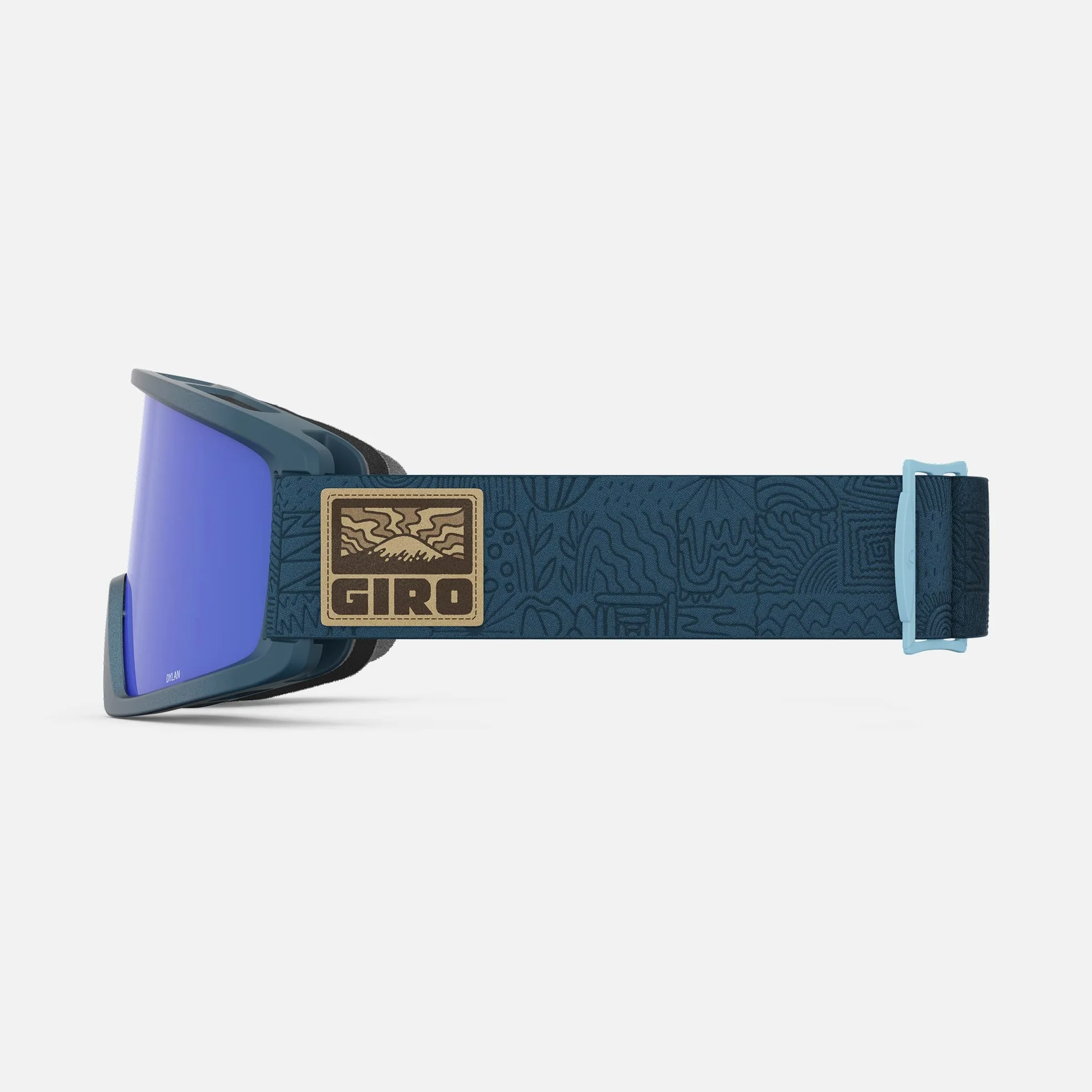 Giro Dylan - Gafas de esquí para mujeres y jóvenes, correa de rejilla de aventura azul Ano Harbor con lentes gris cobalto/amarillo