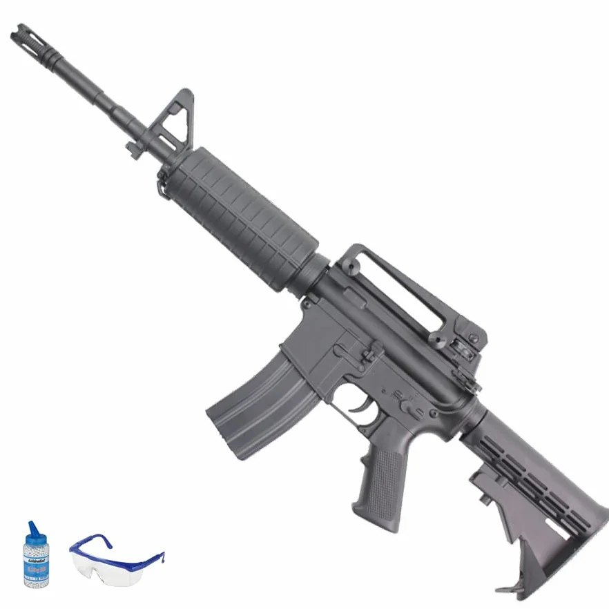 Rifle Huntsman M4 Largo CQBR AEG Black (6mm) | Pack Rifle (biberón 0,20 + Gafas). con gatillo electrónico