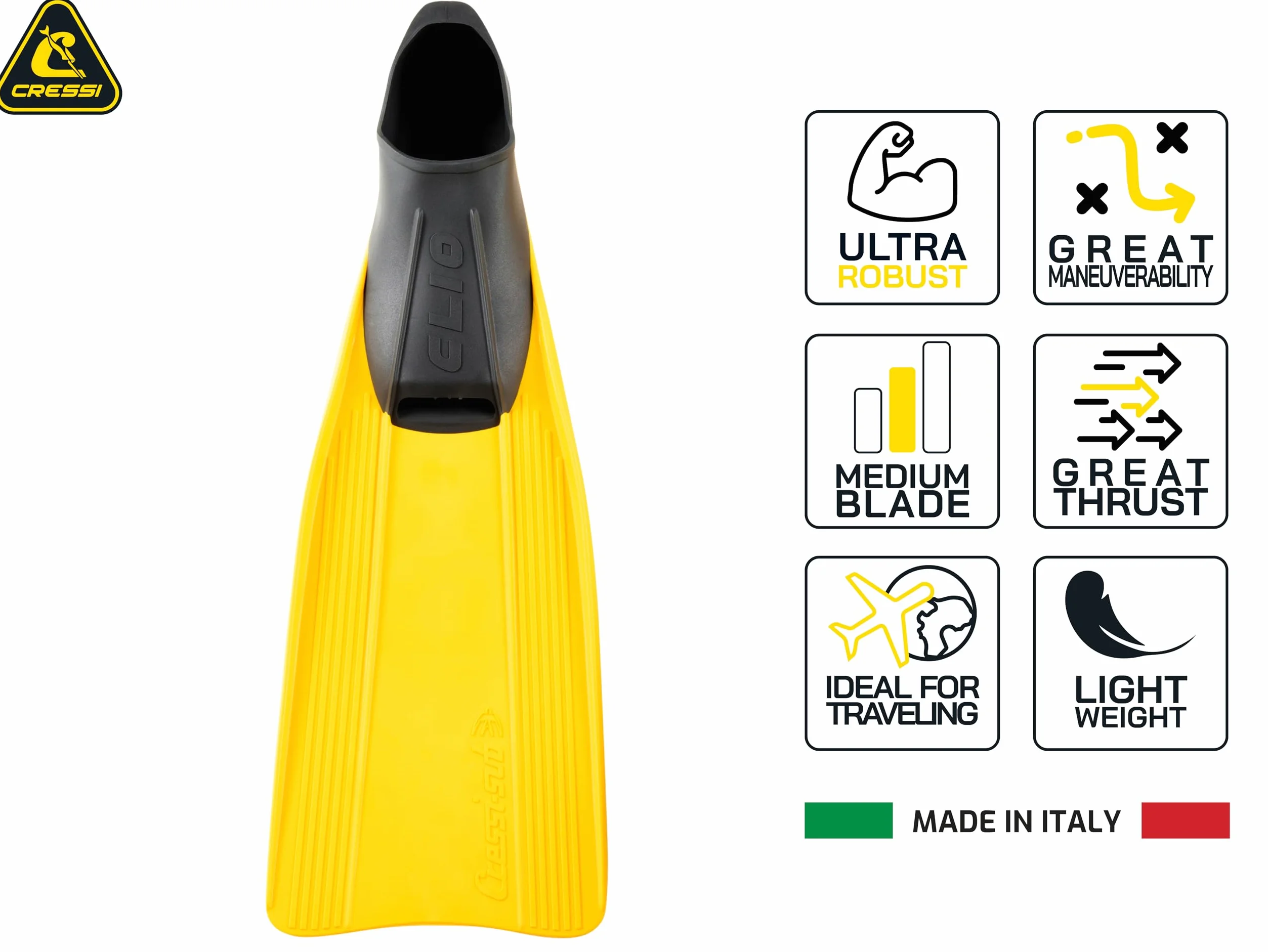 Cressi Juventud Clio Snorkel y Aletas de Buceo, Negro