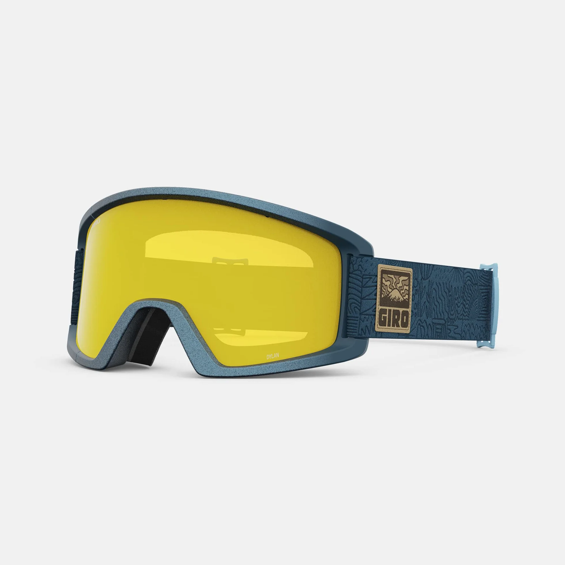 Giro Dylan - Gafas de esquí para mujeres y jóvenes, correa de rejilla de aventura azul Ano Harbor con lentes gris cobalto/amarillo