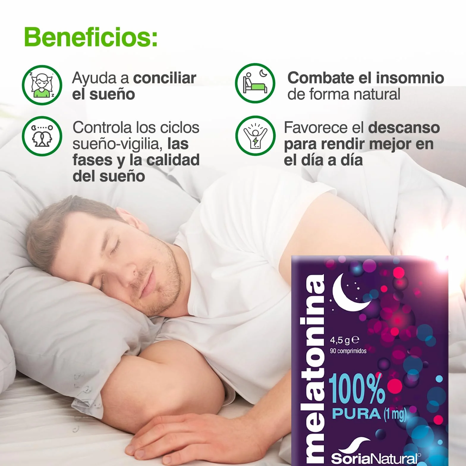 Melatonina Complemento Alimenticio 90 Comprimidos Regulación del Sueño Insomnio Jet-lag