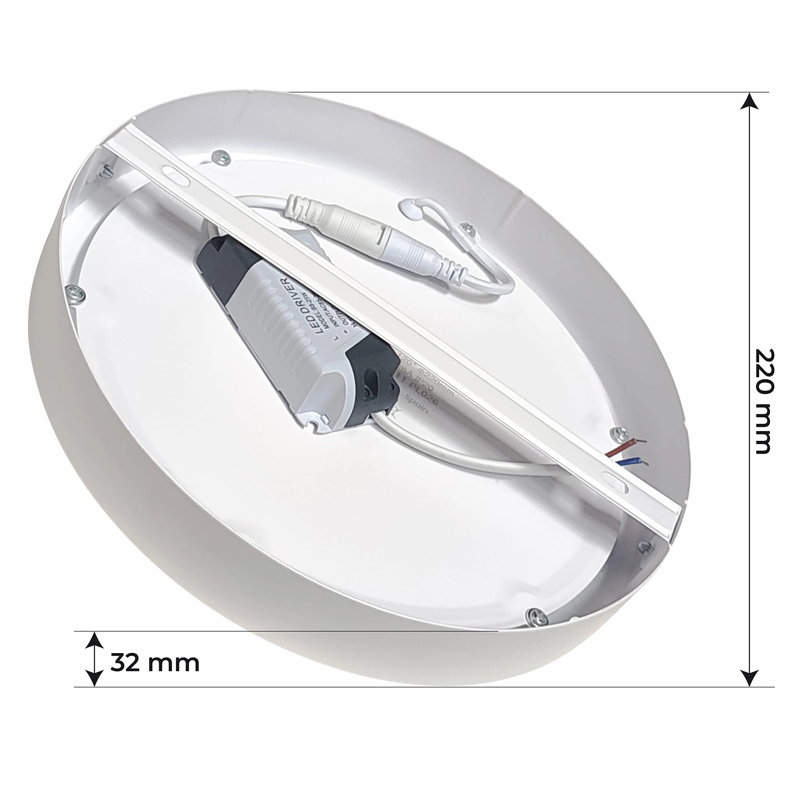 Plafon LED Redondo Superficie 220mm 20W Blanco Neutro 4500K 1800Lm