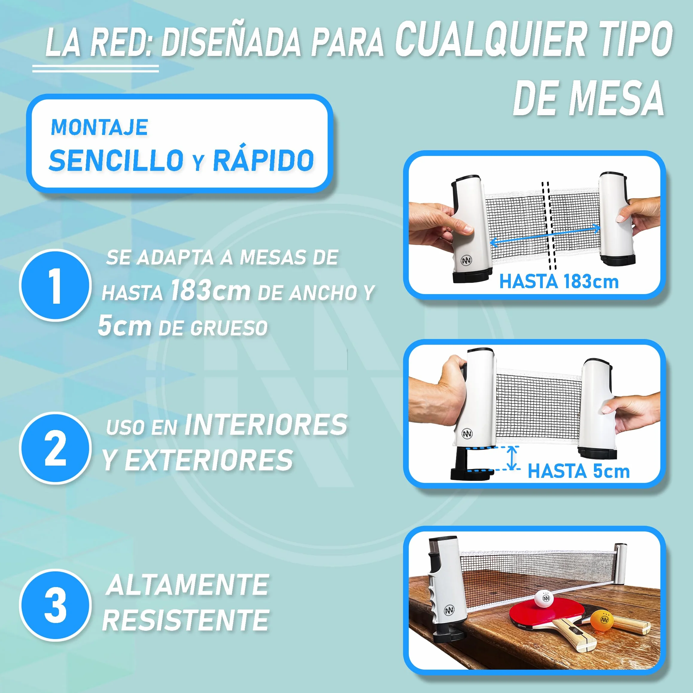 Set Ping Pong Profesional Red Extensible Palas Pelotas 3 Estrellas Portátil