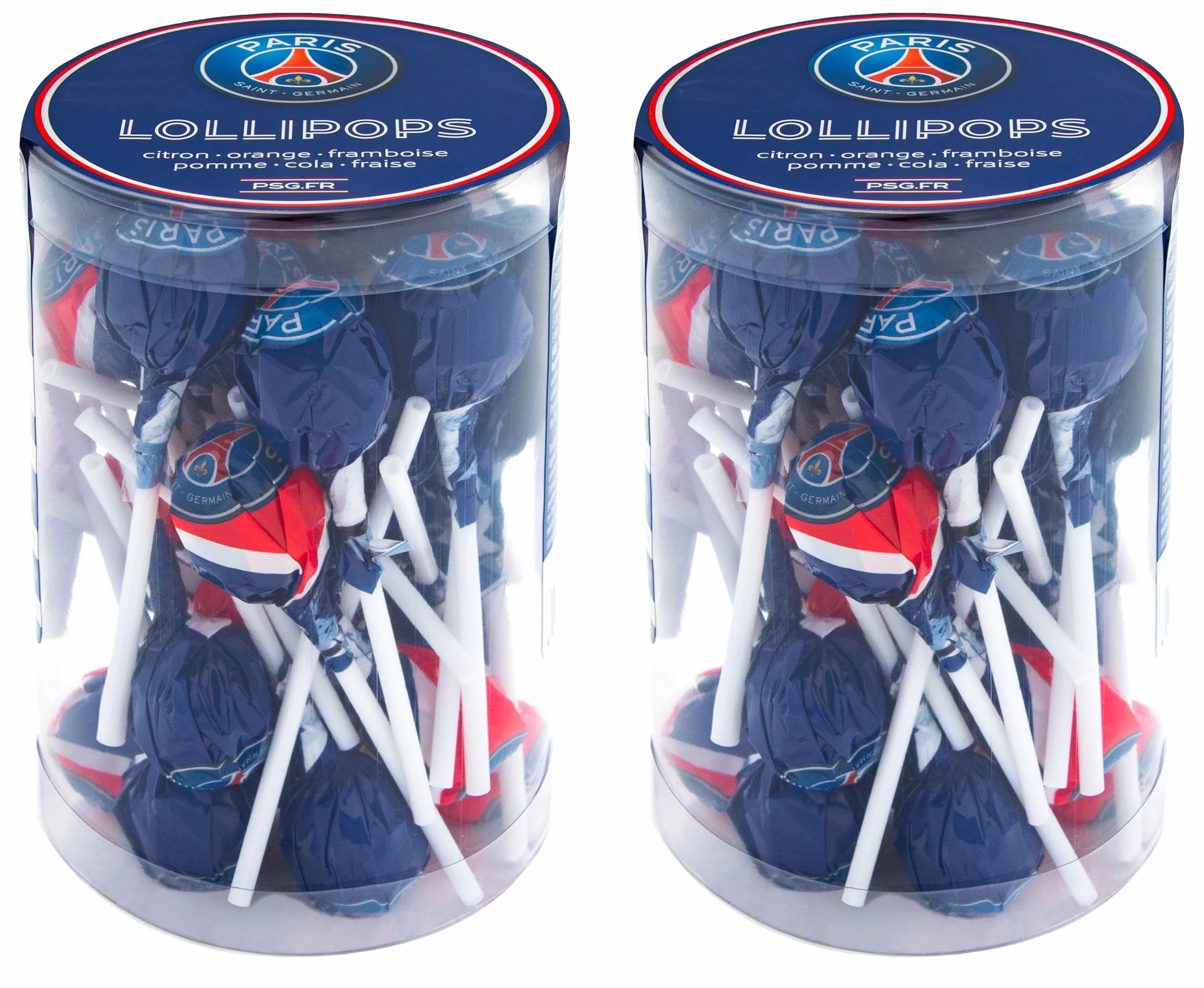 2 cajas de 15 chupetes PSG – Colección oficial Paris Saint Germain