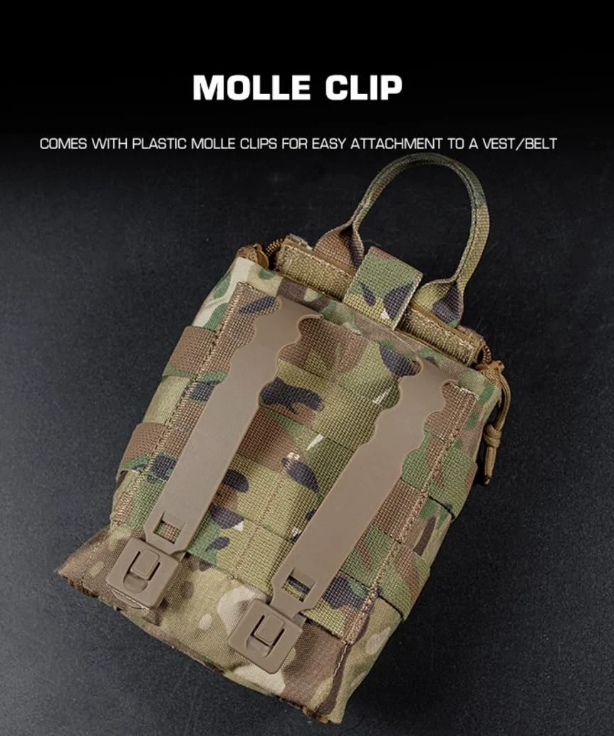 Peminkoo Bolsa de Primeros Auxilios para Acampar, botiquín médico táctico Molle, Bolsa de Supervivencia de Emergencia para Exteriores, Accesorios de Caza, Bolsa, Soporte EMT