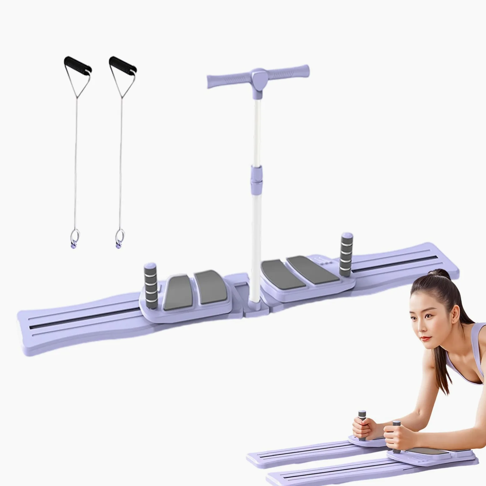 Tabla para Pilates Reformer, Tabla de Ejercicios Abdominales, Accesorio Gimnasio Portátil y Resistente, Equipo Entrenamiento Abdominales Antideslizante Ergonómica