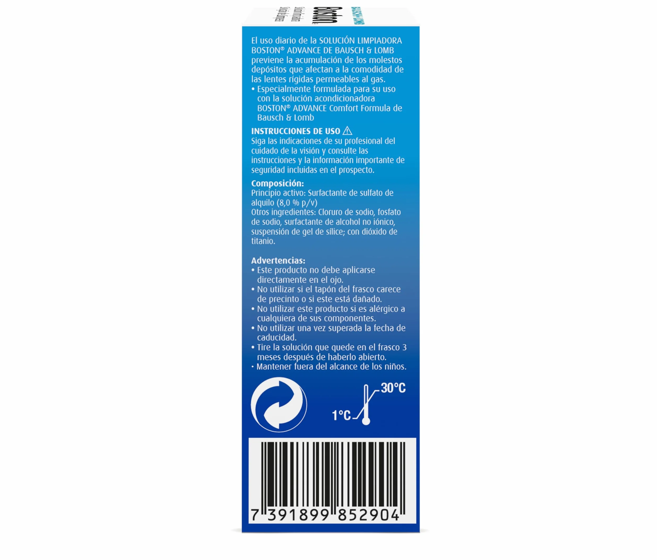 Bausch + Lomb Boston Advanced Solución limpiadora 30ml para lentes de contacto rígidas