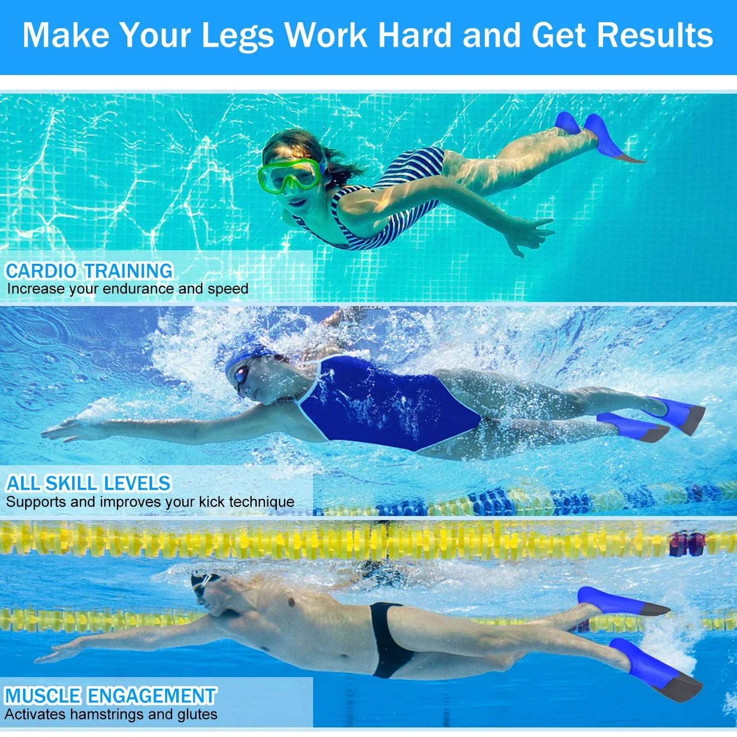 Gintenco Aletas de Buceo, Aletas de Snorkel para Hombres y Mujeres,Freediving y Pesca submarina, Unisex Adulto