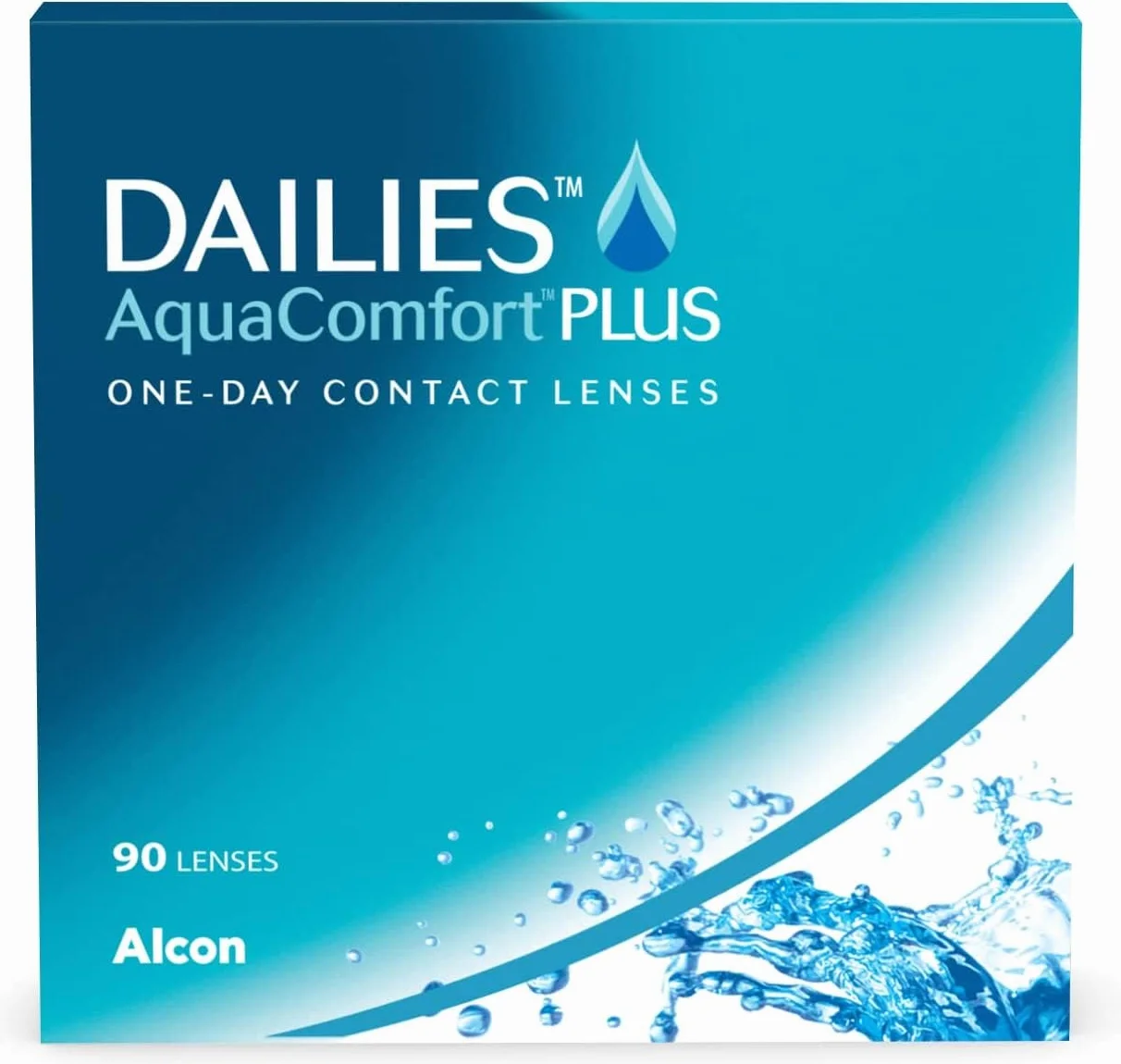 Dailies AquaComfort Plus Lentes de contacto de reemplazo diario Pack de 90 R 8.7 mm D 14.0 mm -1.25 Diopt