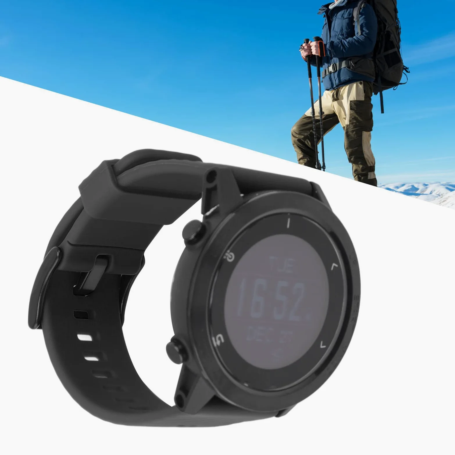 Reloj de Buceo Inteligente, Reloj Deportivo Multifunción de Montañismo con Frecuencia Cardíaca, Resistente Al Agua para Correr, Ciclismo, Montañismo