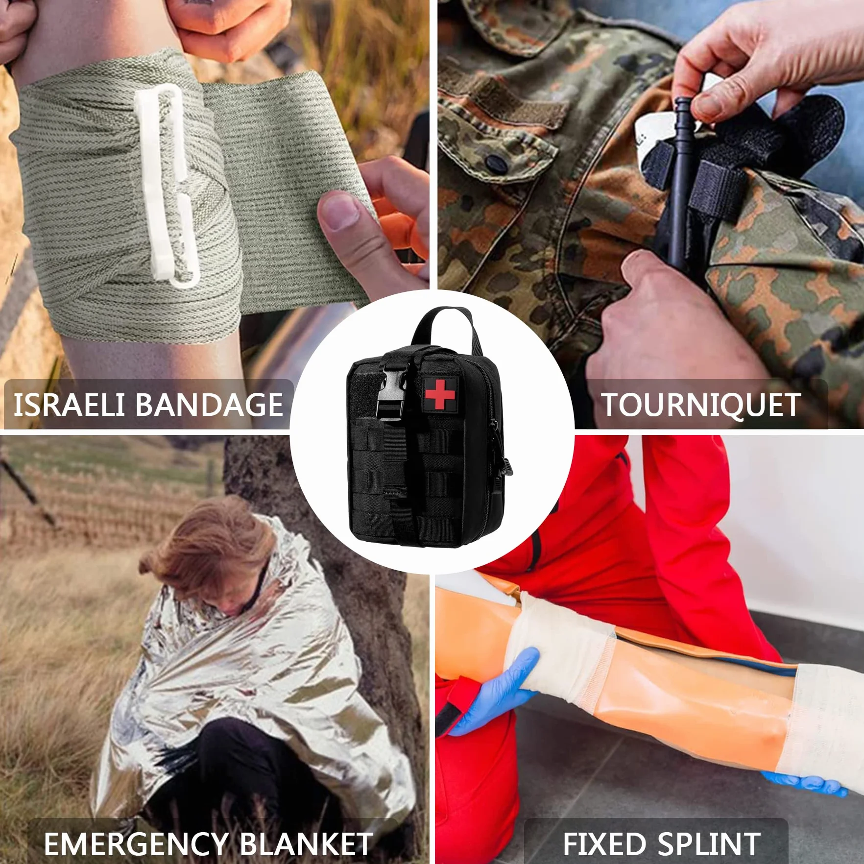 Tactical EMT Medical,táctica Bolsa MOLLE Pouch,Médica Bolsa,Botiquín de Primeros Auxilios,Táctica Compacta Botiquín,Bolsa de Emergencia,Kit Primeros Auxilios,Bolsa EMT Kit de Supervivencia