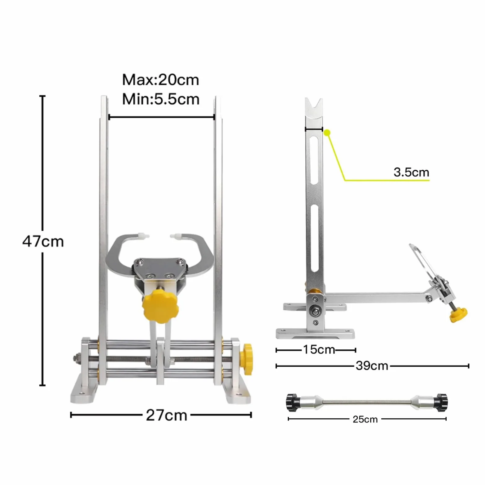 Soporte de reparación de Bicicletas Aleación de Aluminio 16"-29" alineación y Equilibrio de neumáticos Soporte enderezadora de Cubo de Rueda Compatibilidad versátil