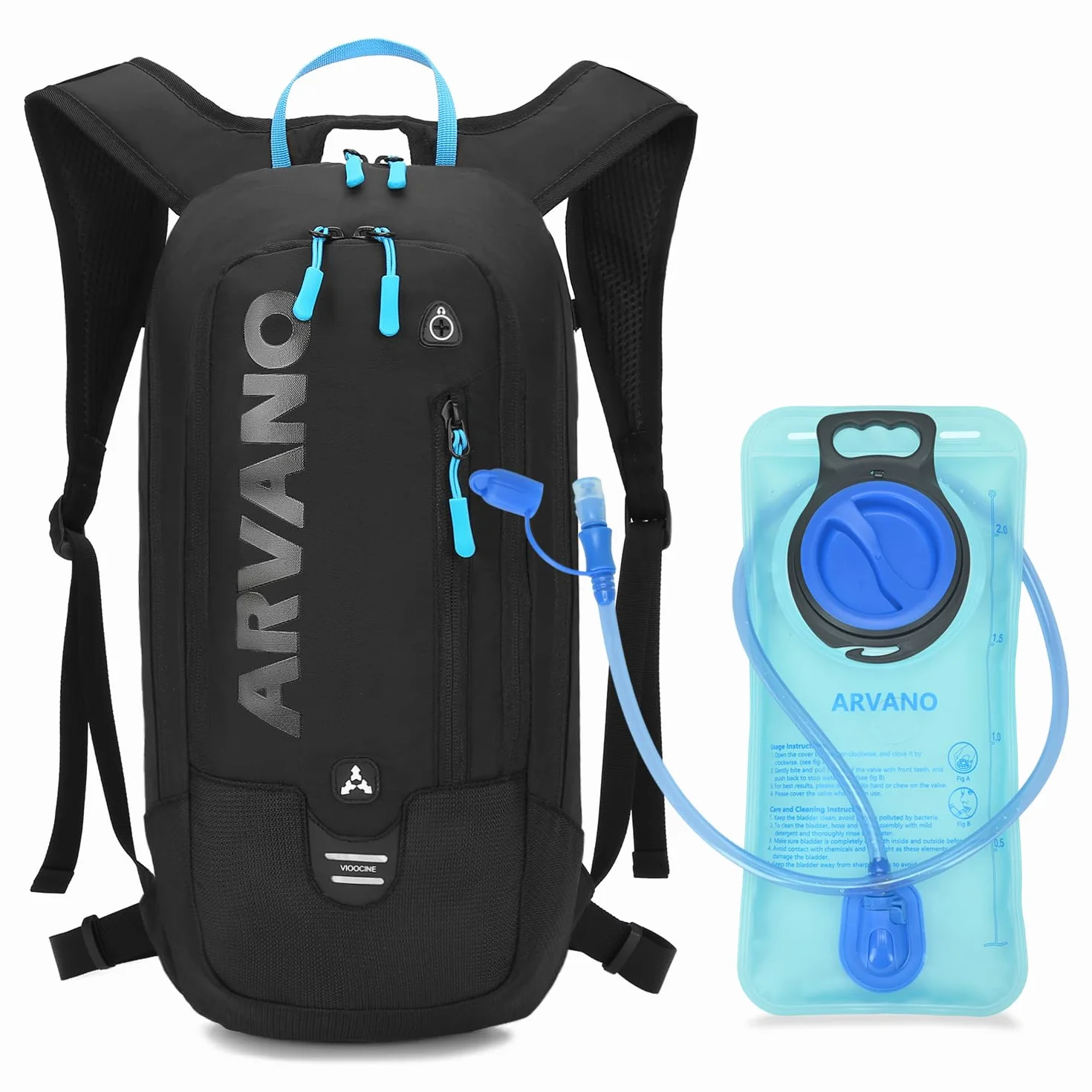 6L Mini Mochila Bicicleta Montaña Impermeable, Mochila Hidratación MTB con 2L Bolsa de Agua para Ciclismo Bici Running Trail Esquí Mochila Ligero Deportes