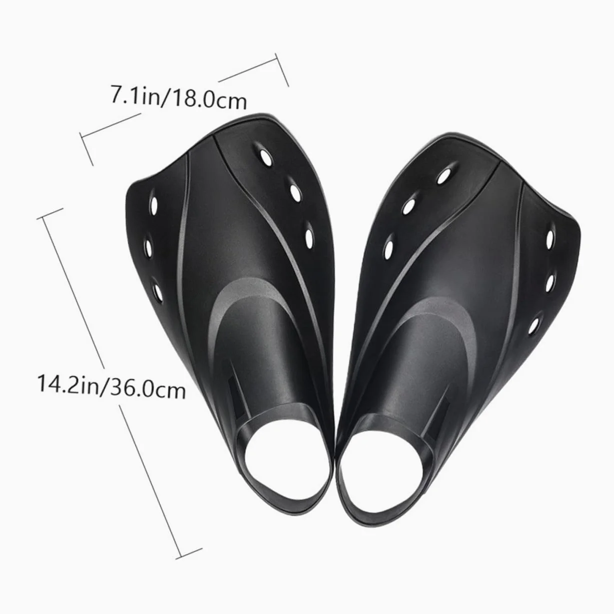 PRETYZOOM Aletas de Natación y Buceo Ajustables para Adultos, Material Ligero, Talla L, Cortas, para Entrenamiento y Snorkel, Diseño Ergonómico, Uso en Piscina y Mar