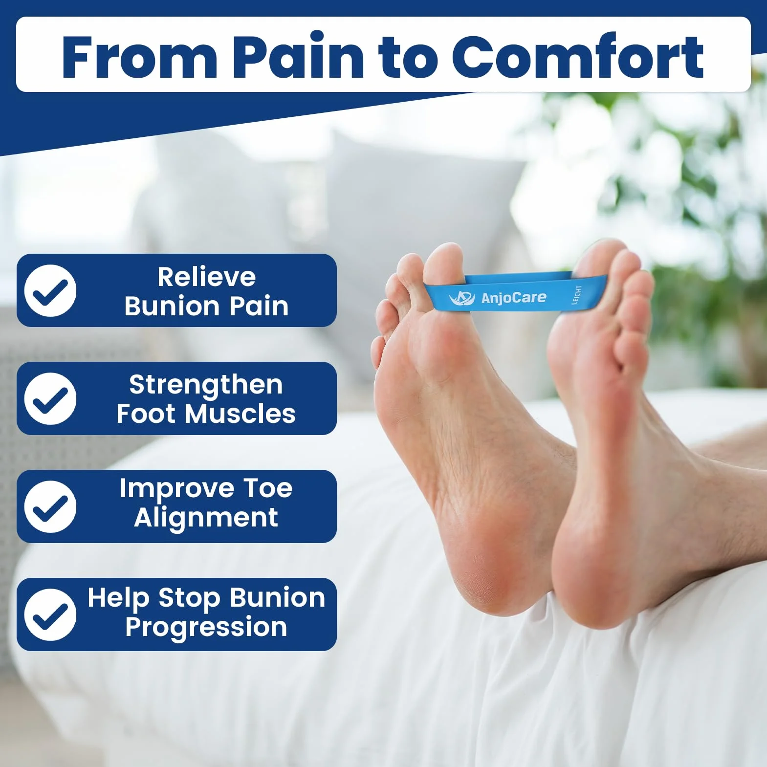 Bandas de Entrenamiento para Hallux Valgus Pack de 3, Enderezador de Dedos para Corrección de Juanetes y Alivio del Dolor