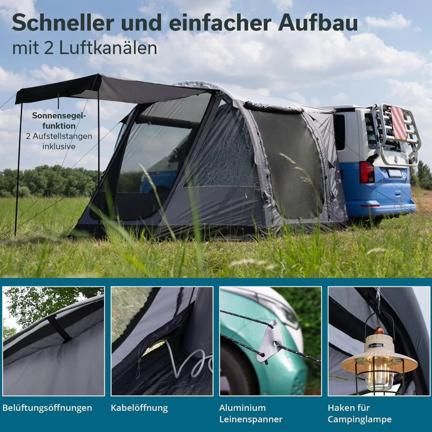 Skandika Aarhus Travel 2 / Aarhus Air Protect Tienda de campaña para autobús |con/sin Air Protect, 2 Personas, Independiente, 2 m Altura, mosquitera