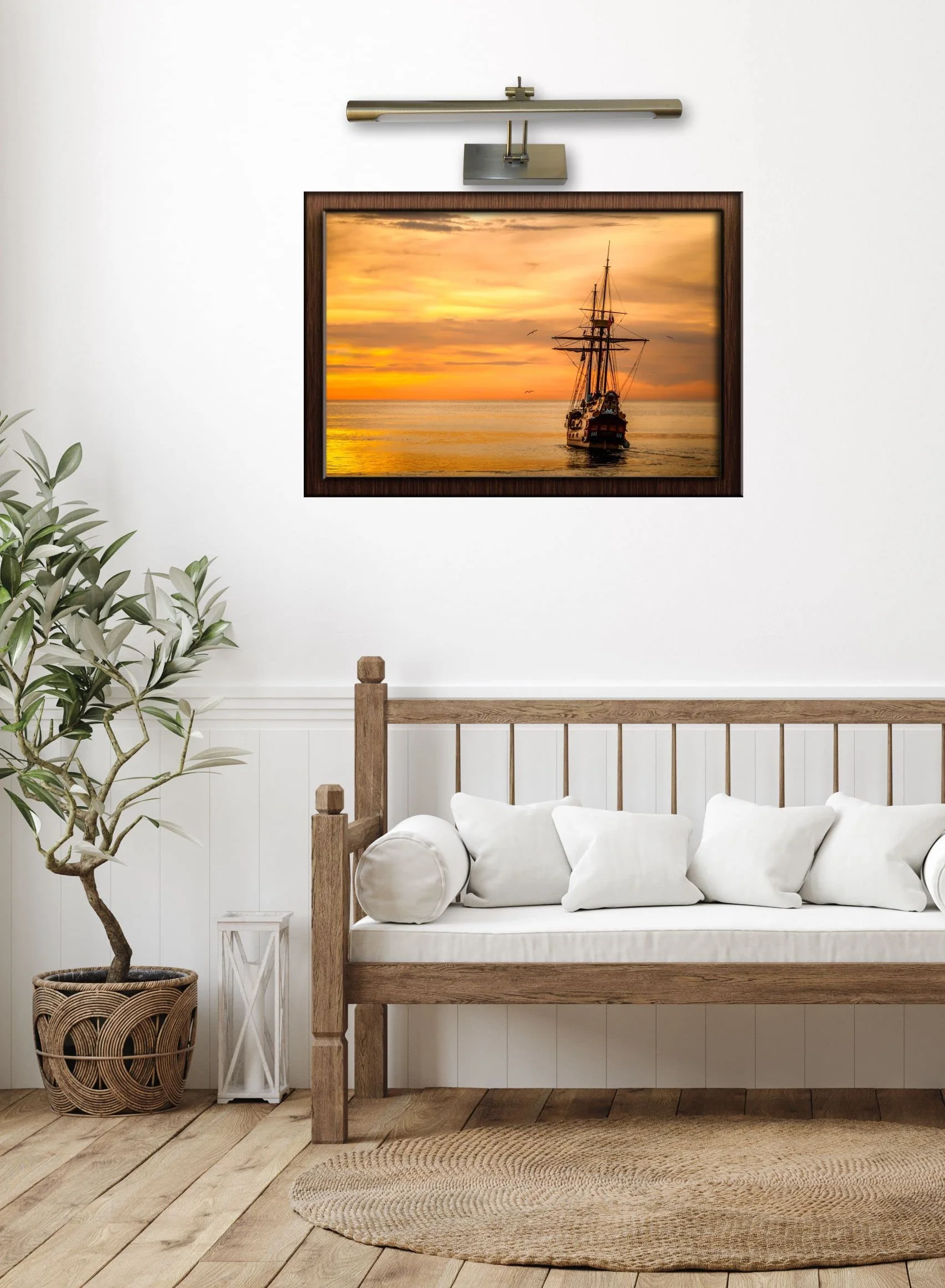 Aplique LED pared 6W 3000K 40cm bronce envejecido articulado giratorio