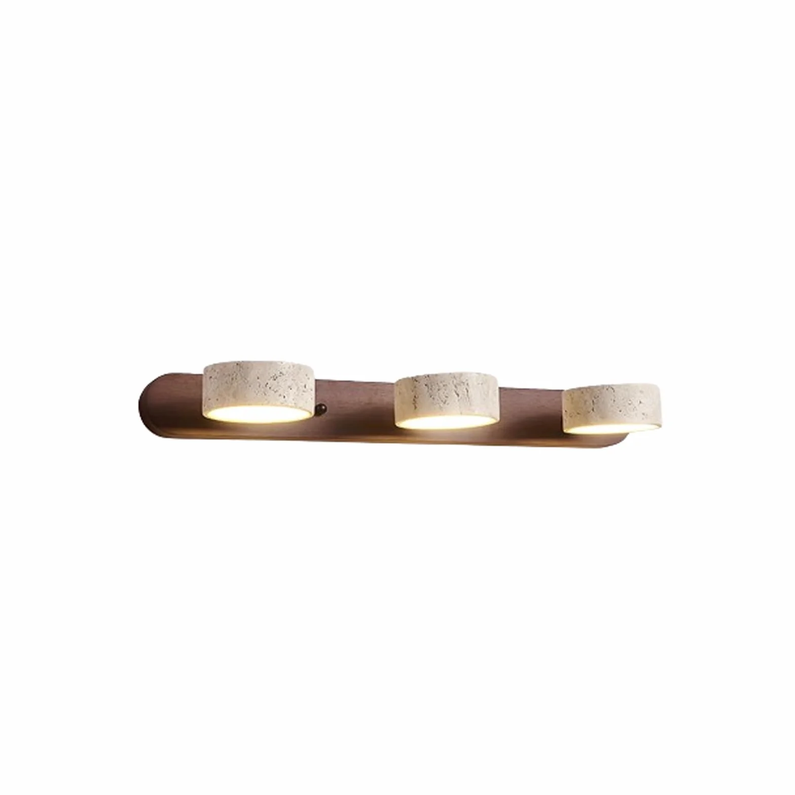 Lámpara de Pared Baño Travertino Madera Rústico 2-4 Luces Giratoria 180°