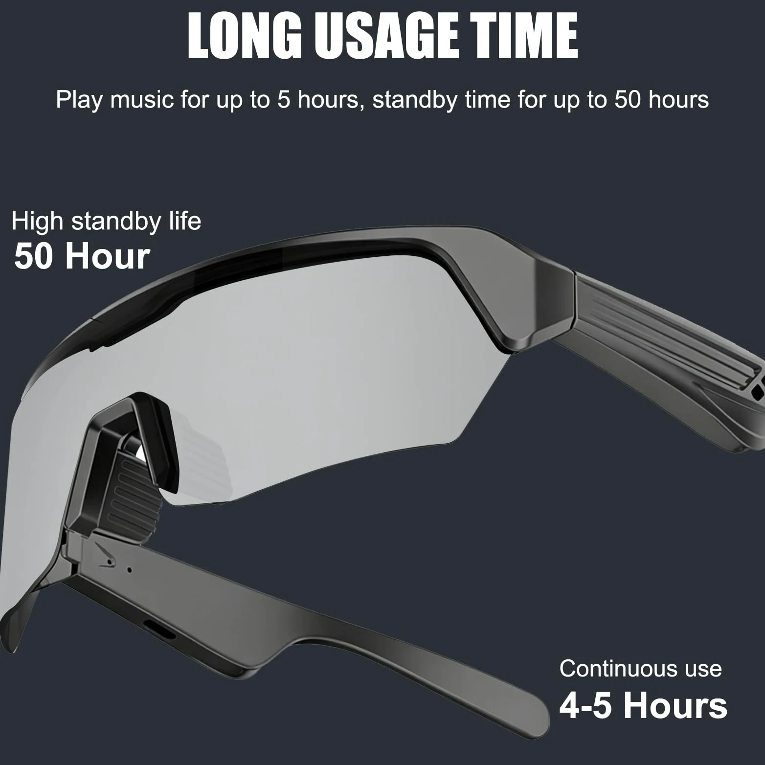 Smart Bluetooth Gafas de sol para ciclismo, auriculares, gafas de esquí, protección UV, respuesta de un clic, navegación por voz, para montañismo al aire libre, ciclismo, correr, esquí