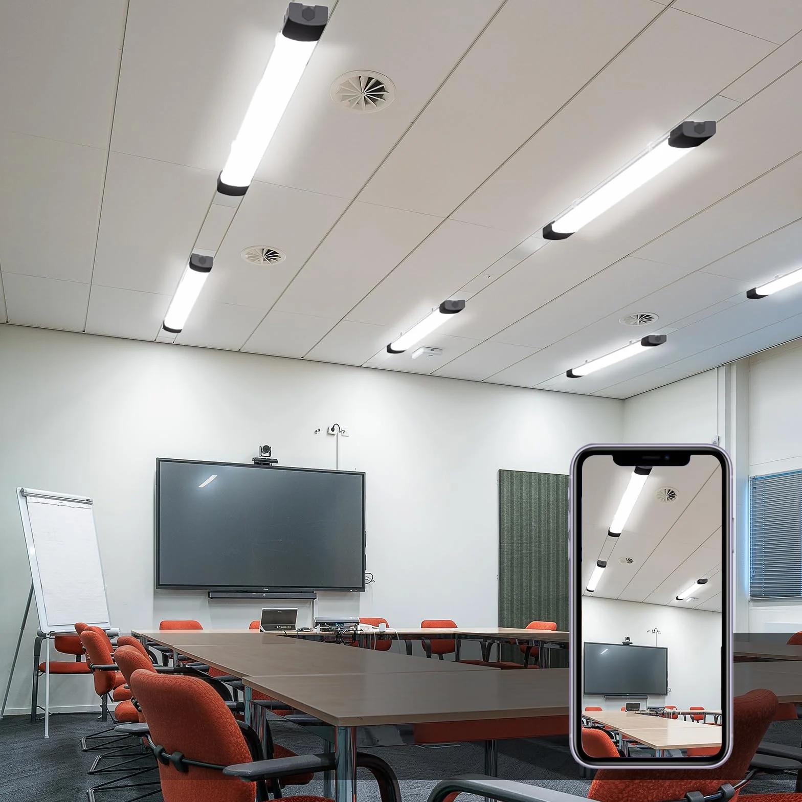Modlicht LED Fluorescente 120cm 36W 3960LM 5000K IP65 Luz de Techo Negro