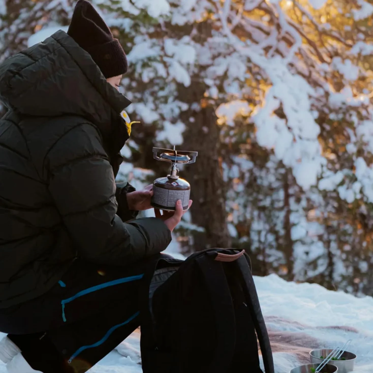 Primus Mimer Stove Kit II - Juego de cocina para camping con 1 cocina de gas, 1 sartén y 2 ollas, utensilios de cocina para exteriores con hornillo de gas Primus, utensilios de cocina para exteriores