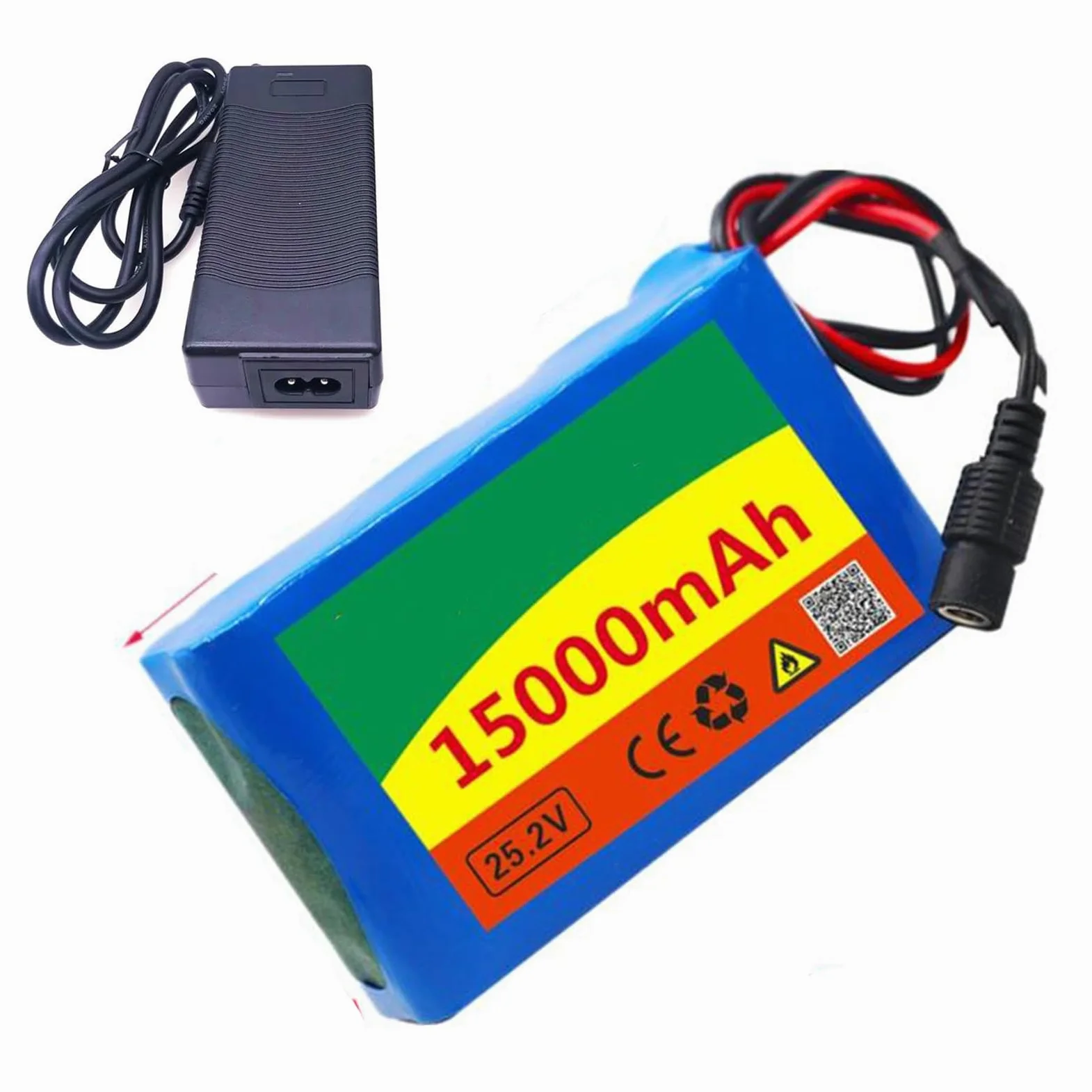 Paquete de batería de Iones de Litio for Bicicleta eléctrica de 24v y 15Ah, batería de Iones de Litio 6S2P con Cargador BMS for Patinete de Bicicleta eléctrica