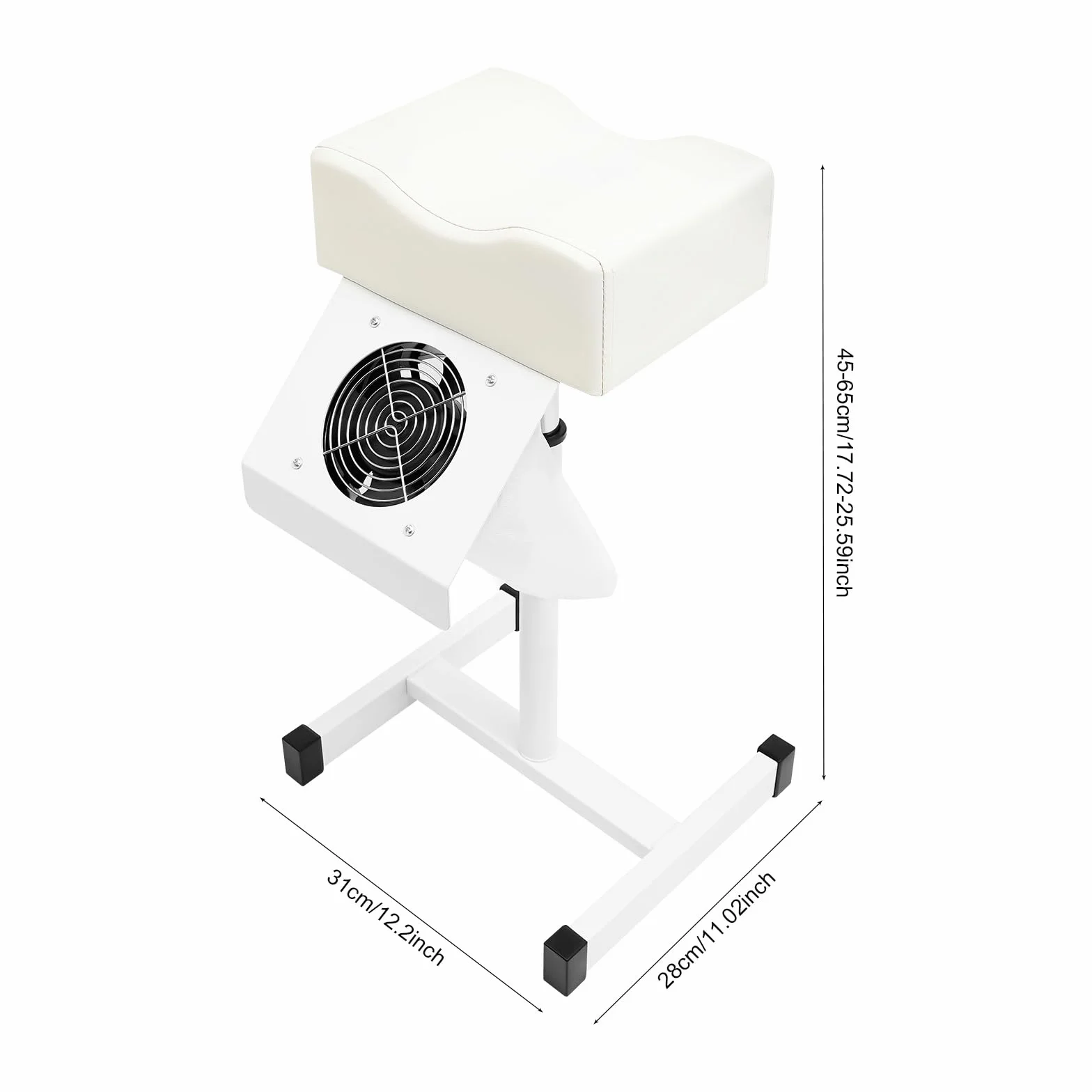 Taburete de pedicura blanco con succión para salón de uñas, silla ajustable de masaje para spa de pies