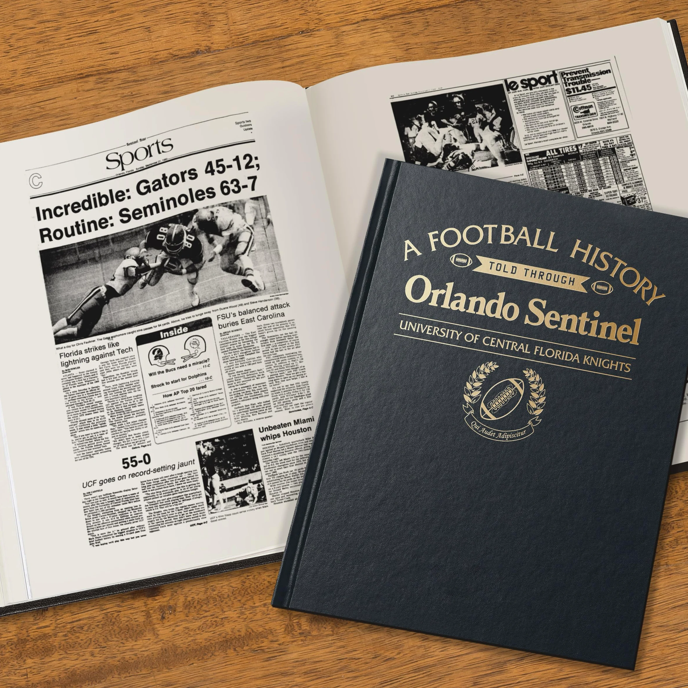 Signature Gifts Florida College Football - Libro de historia de periódicos personalizado, tamaño A3, tapa dura de lujo, para fanáticos del fútbol universitario, alumnos, regalo de recuerdo para