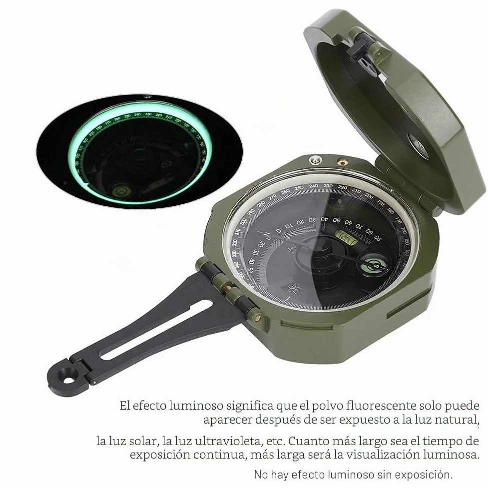Brújula, Brújula Geológica Profesional de Alta Precisión para Exteriores Brújula Fluorescente Impermeable Brújula para Exteriores para Senderismo Escalada Exploración de