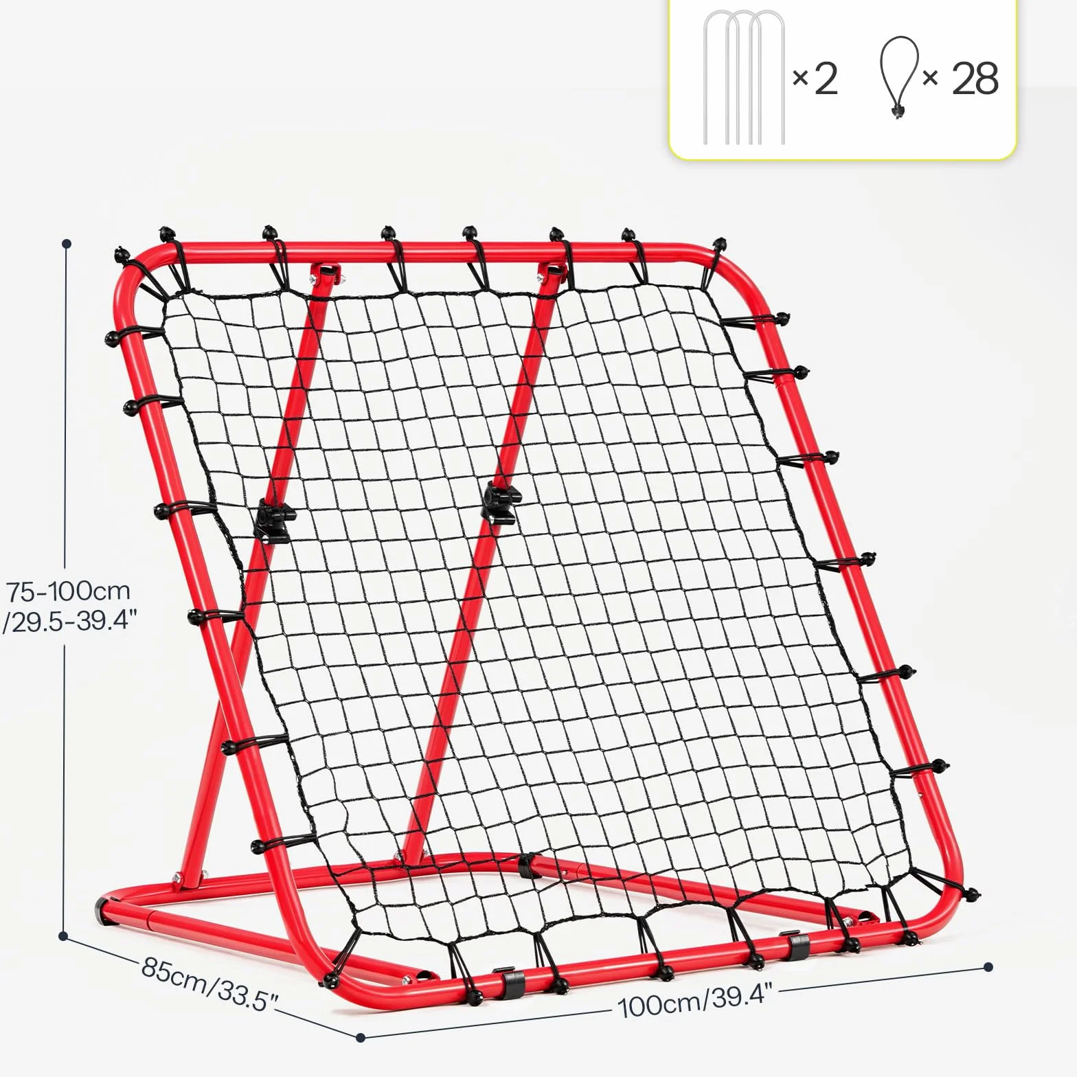 LARMNEE Reboteador de Fútbol con Ángulo Ajustable 0°-75°, Red de PE, Entrenamiento Portátil