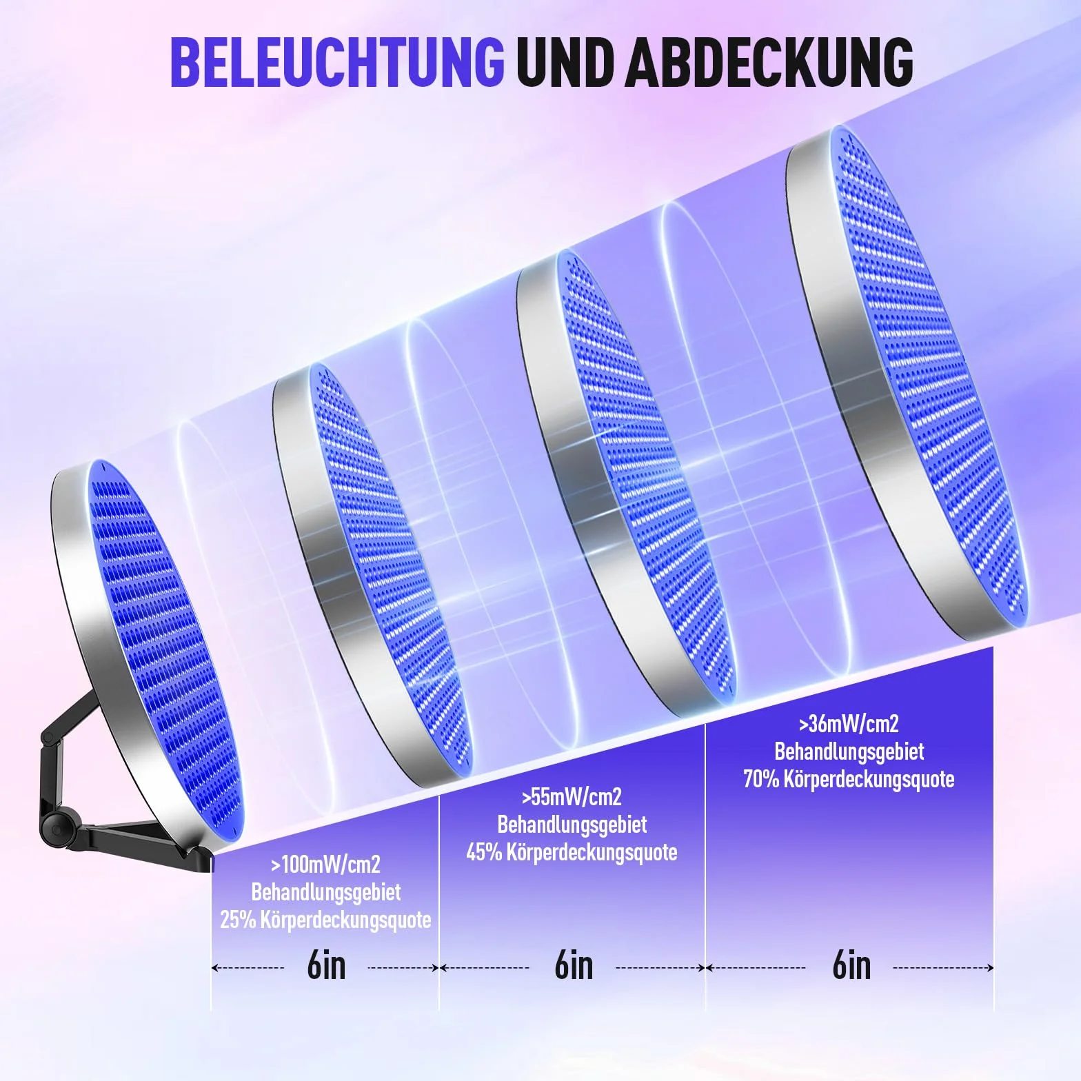 Lámpara de bronceado portátil 50 W 250 LED 460 NM con gafas de sol soporte ajustable plegable