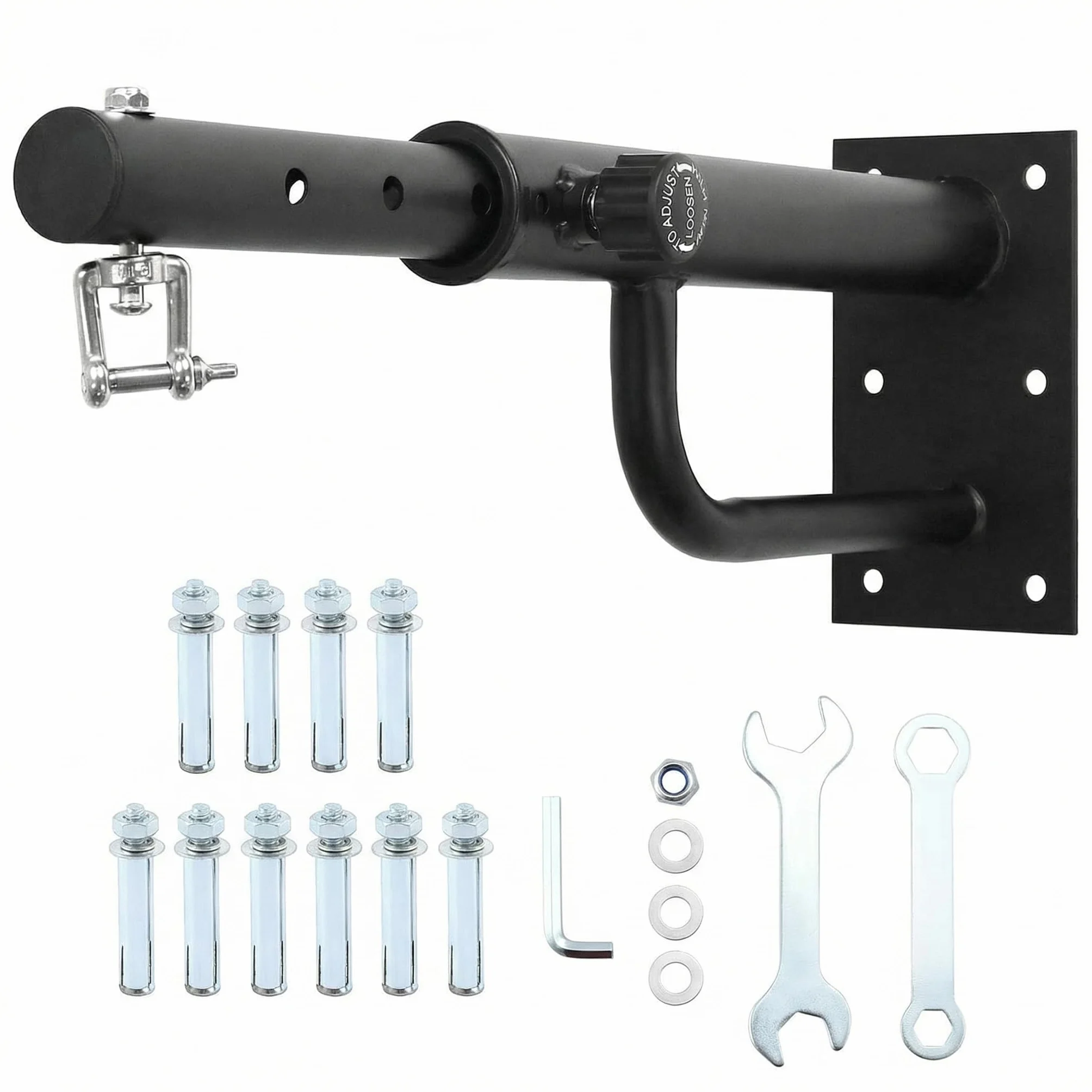 QWORK® Soporte para Saco de Boxeo de Acero Macizo, Ajustable 43-63 cm, Capacidad de Carga 150 kg