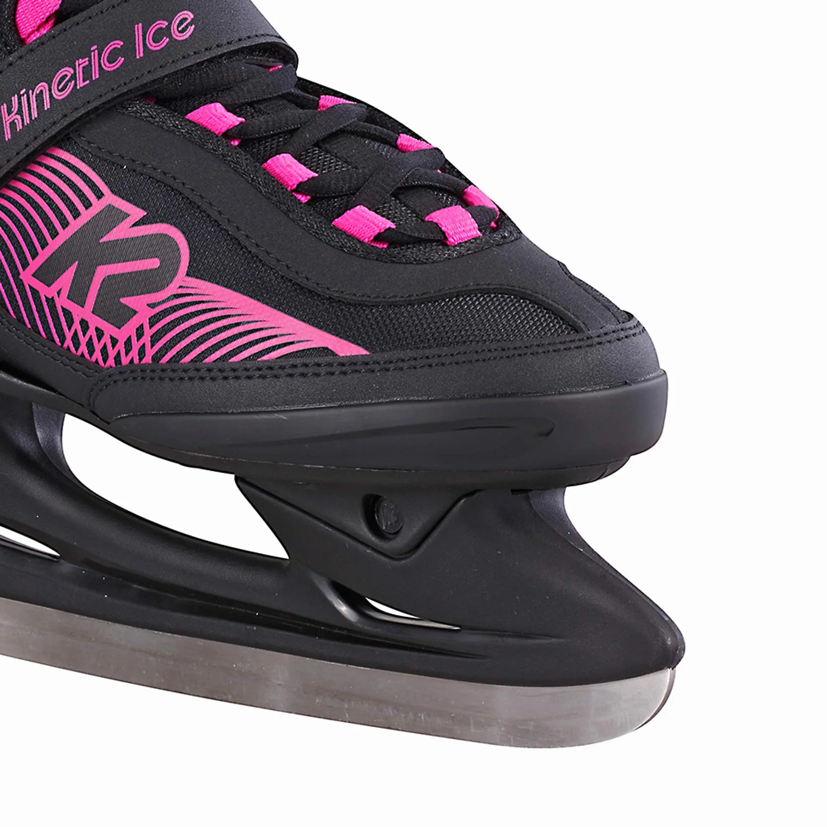 K2 Kinetic Ice W - Patines de Hielo para Mujer, Mujer, Patines de Hielo., 25E0240, Negro y Azul., EU: 39.5 (UK: 6 / US: 8.5)