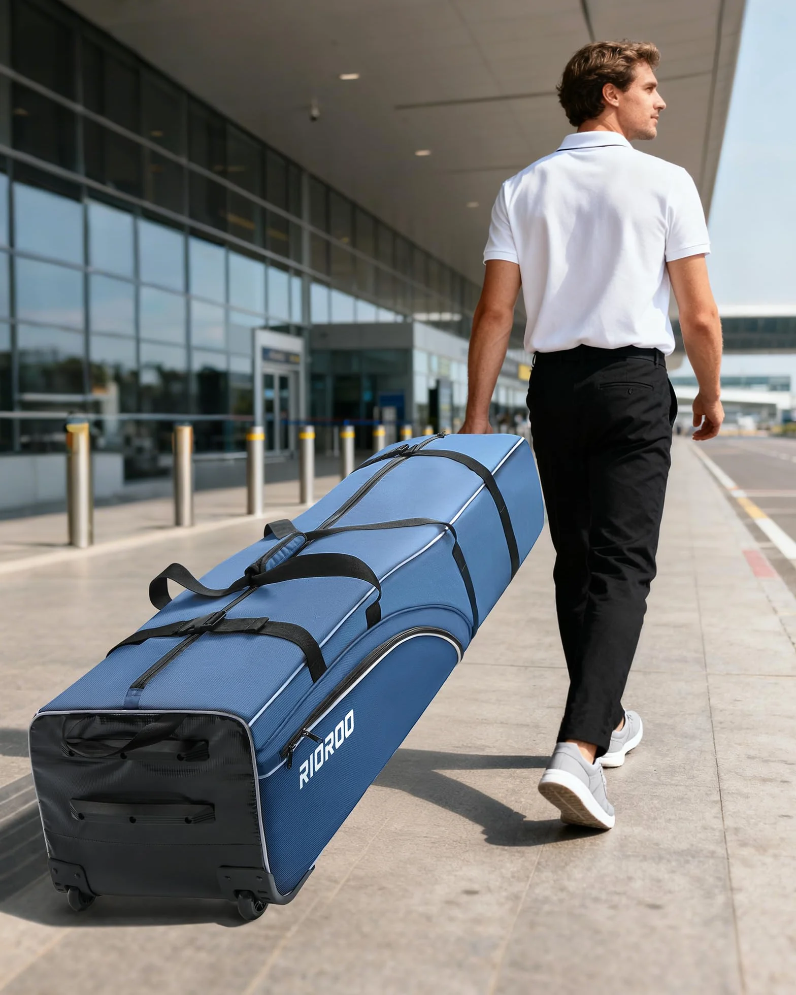 Bolsa de Viaje de Golf con Ruedas Impermeable Oxford Resistente al Desgaste Estuche Acolchado Duradero