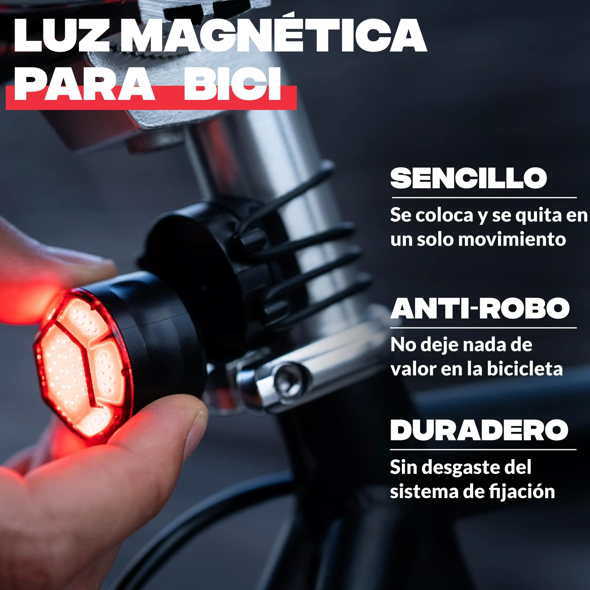 SHAPEHEART Light_Mini_Red Luz de Bicicleta Adulto Unisex, Negro, Sencillo