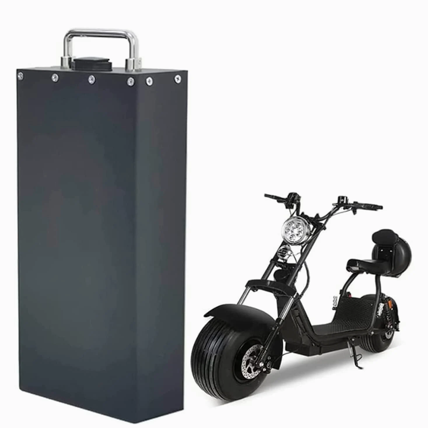 Fat Tire Scooter eléctrico Batería 60V 15AH/60V 18AH/60V 20AH de Iones de Litio Li-Ion Bicicleta eléctrica de Dos Ruedas con BMS y Cargador (60V 20AH)