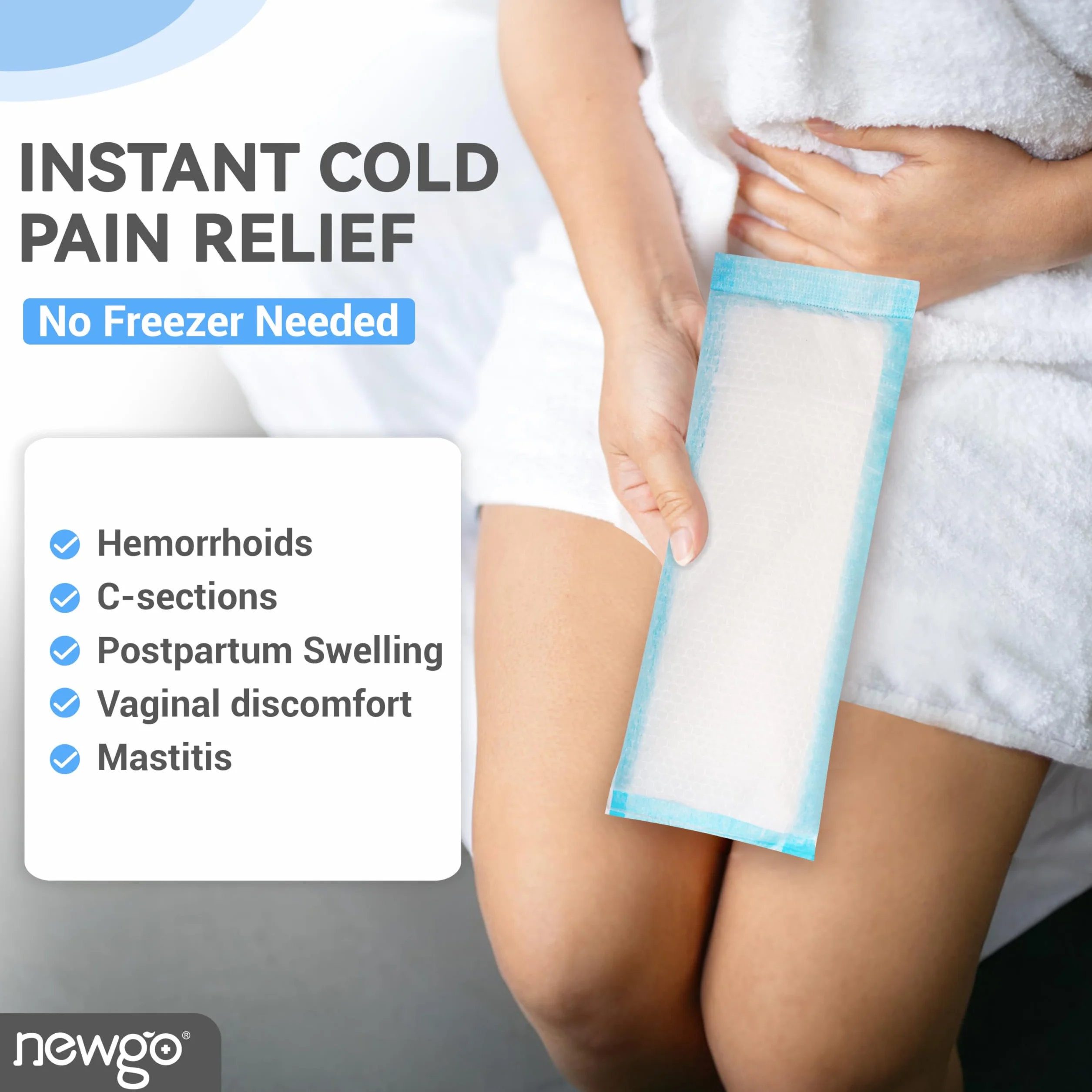 NEWGO Postpartum Cooling Bands Instant Activation Absorbent Disposable Pads