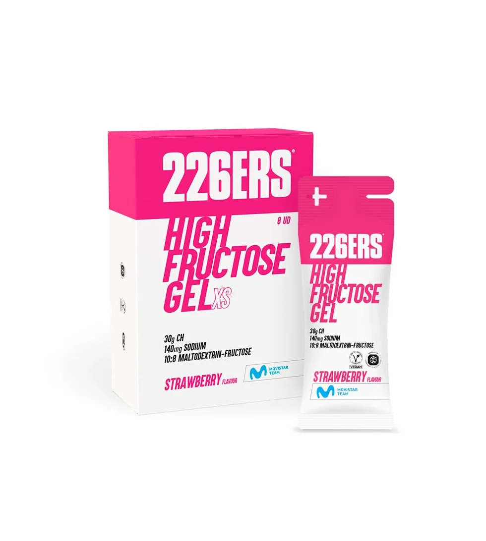 226ERS High Fructose XS Gel Energético Fresa 8x44g Vegano Sin Gluten