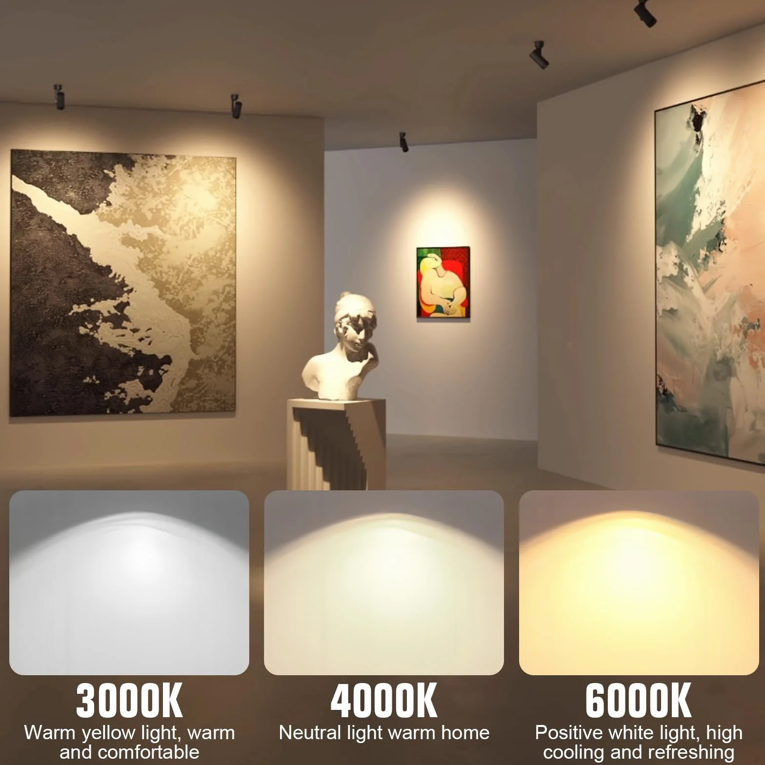 Juego de 4 mini focos LED Bluetooth regulable 1.5W 3000K 180° para interiores