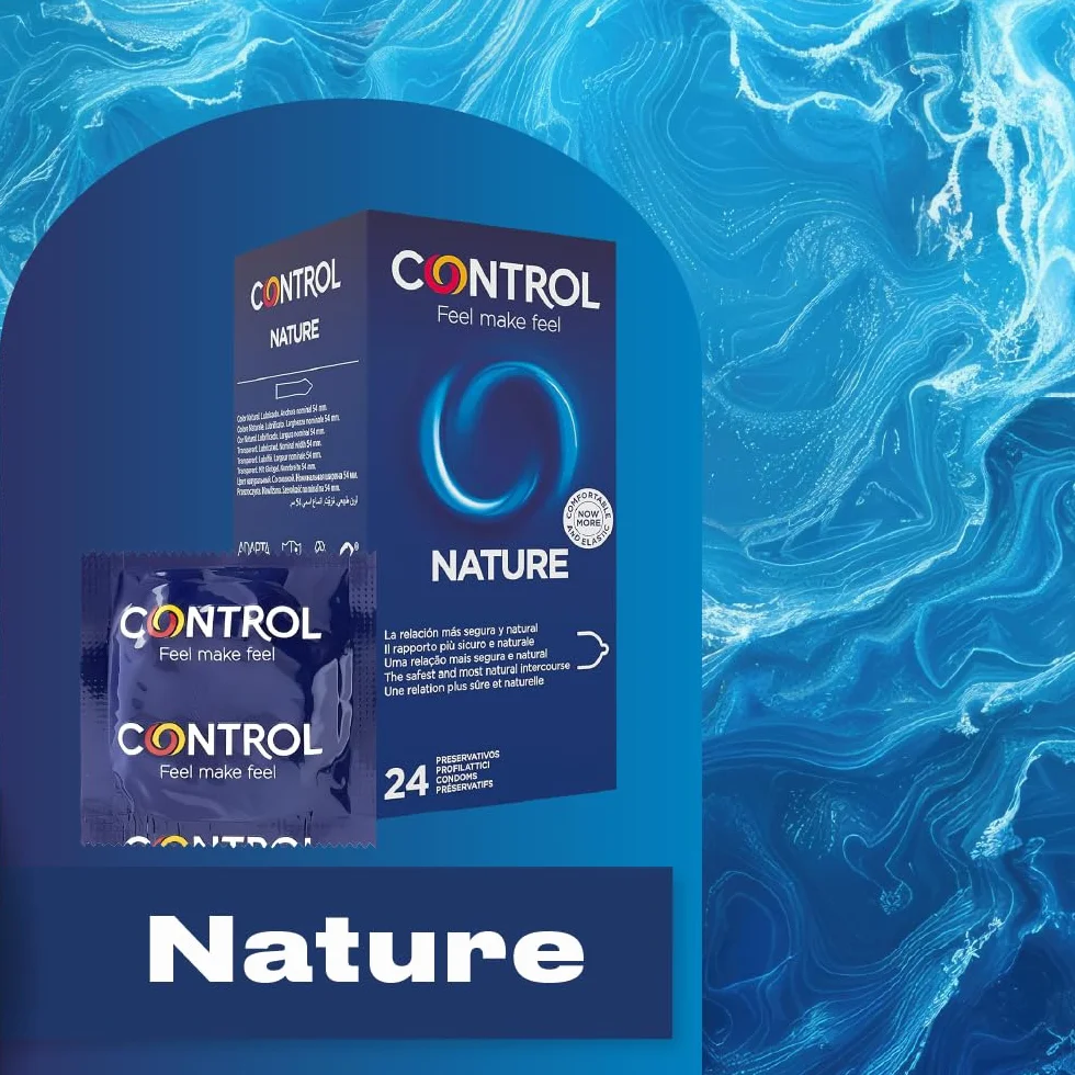 Control Preservativos Nature Caja Pack Ahorro 24 Condones Lubricados Placer Natural