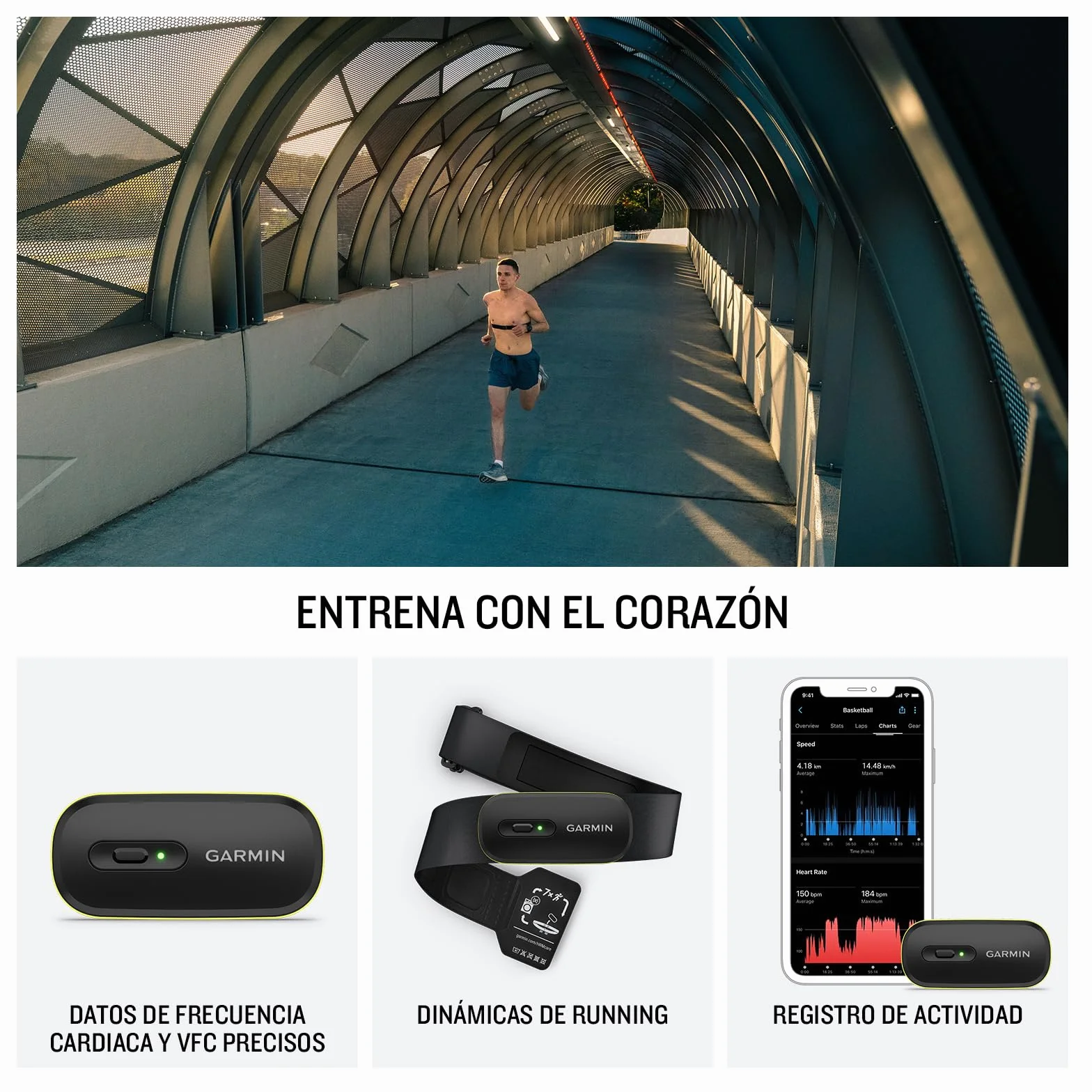 Garmin HRM-600 Monitor de Frecuencia Cardiaca Premium Datos HRV Dinámica de Carrera Correa Lavable Talla M-XL