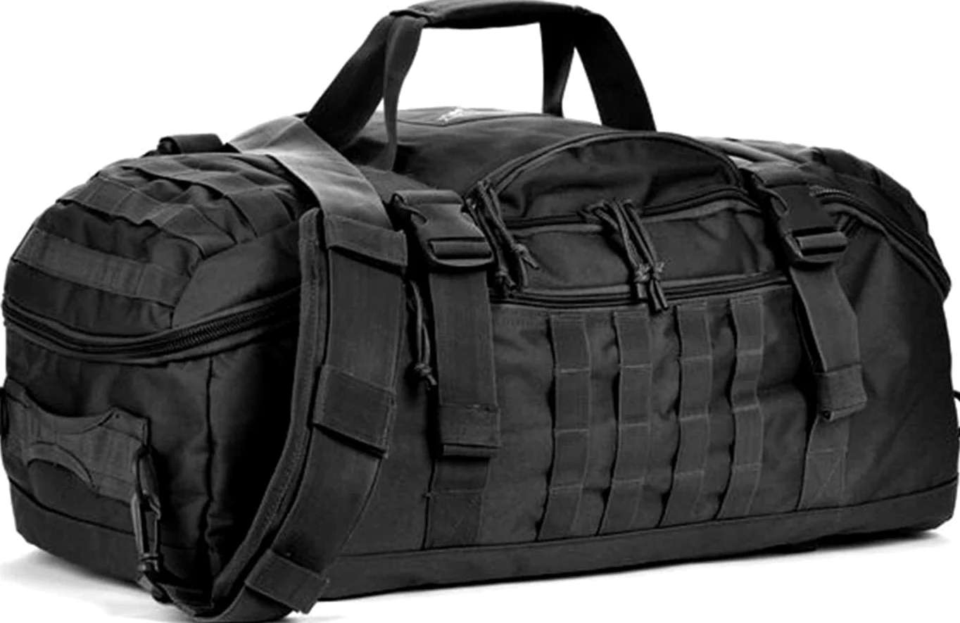 Mochila Militar 3 en 1 para Fin de Semana, Gimnasio, Viajes, Entrenamiento, despliegue, Negro, Large (85L), Bolsa de Gimnasio 3 en 1