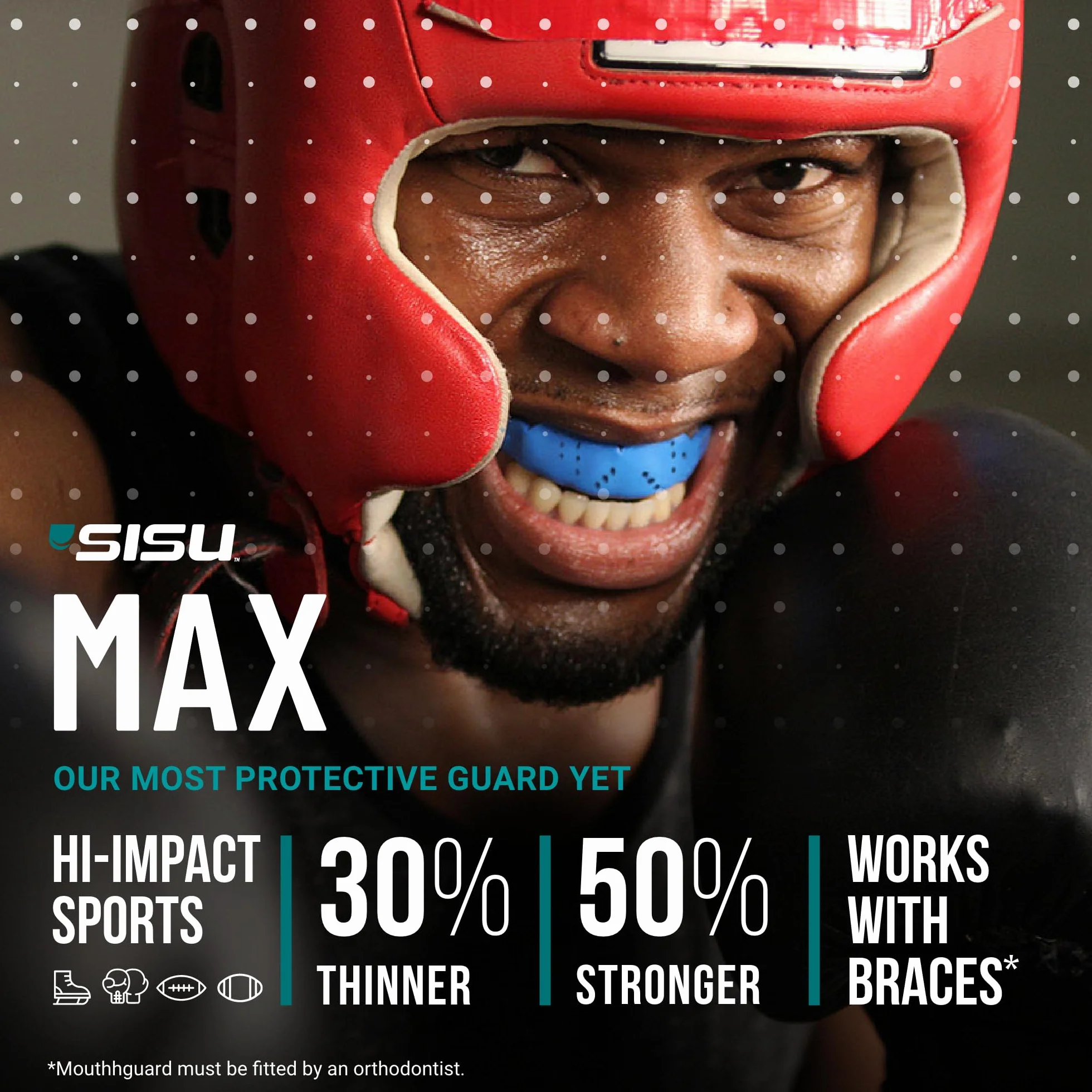 SISU Protectores bucales Deportivos MAX de 2,4 mm de Ajuste Personalizado para jóvenes y Adultos, NextGen