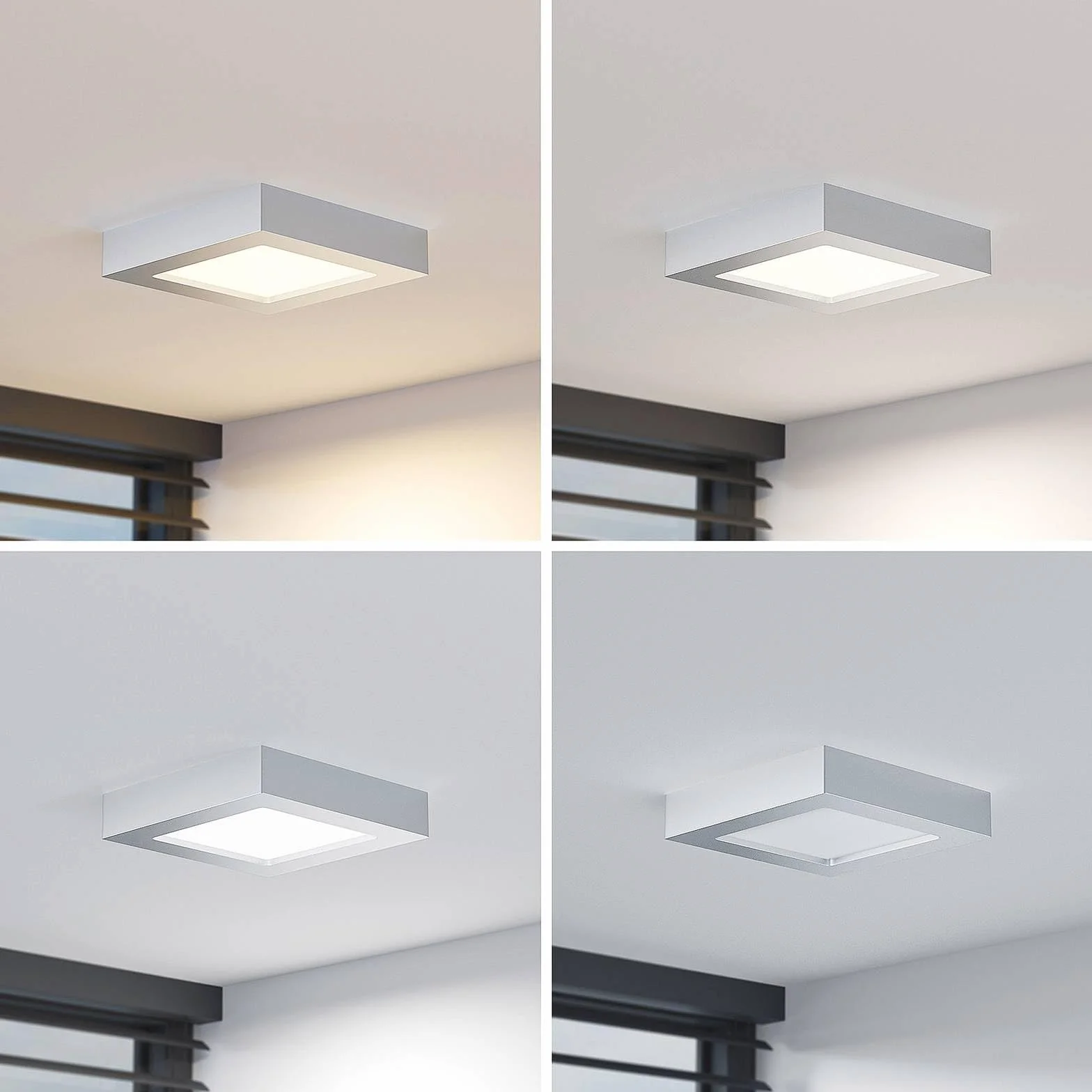 Lámpara de techo LED Alette gris aluminio baño 1 llama plafón