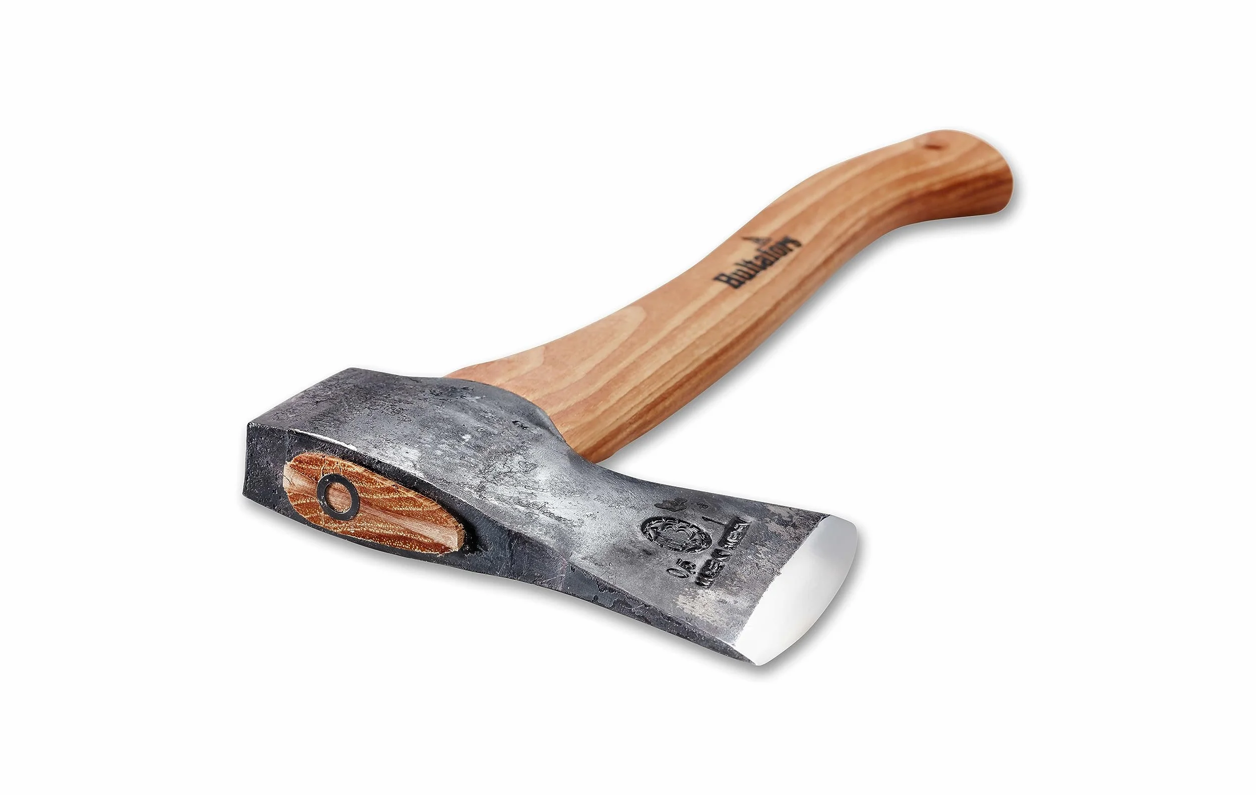 Destral Hultan forjada a Mano de 375mm Hecho de Acero Sueco I Hultafors I Forjado en Suecia I Hacha de 805g con Mango de Madera de Nogal Americano con Funda Protectora de Cuero I Reafilable I 841701