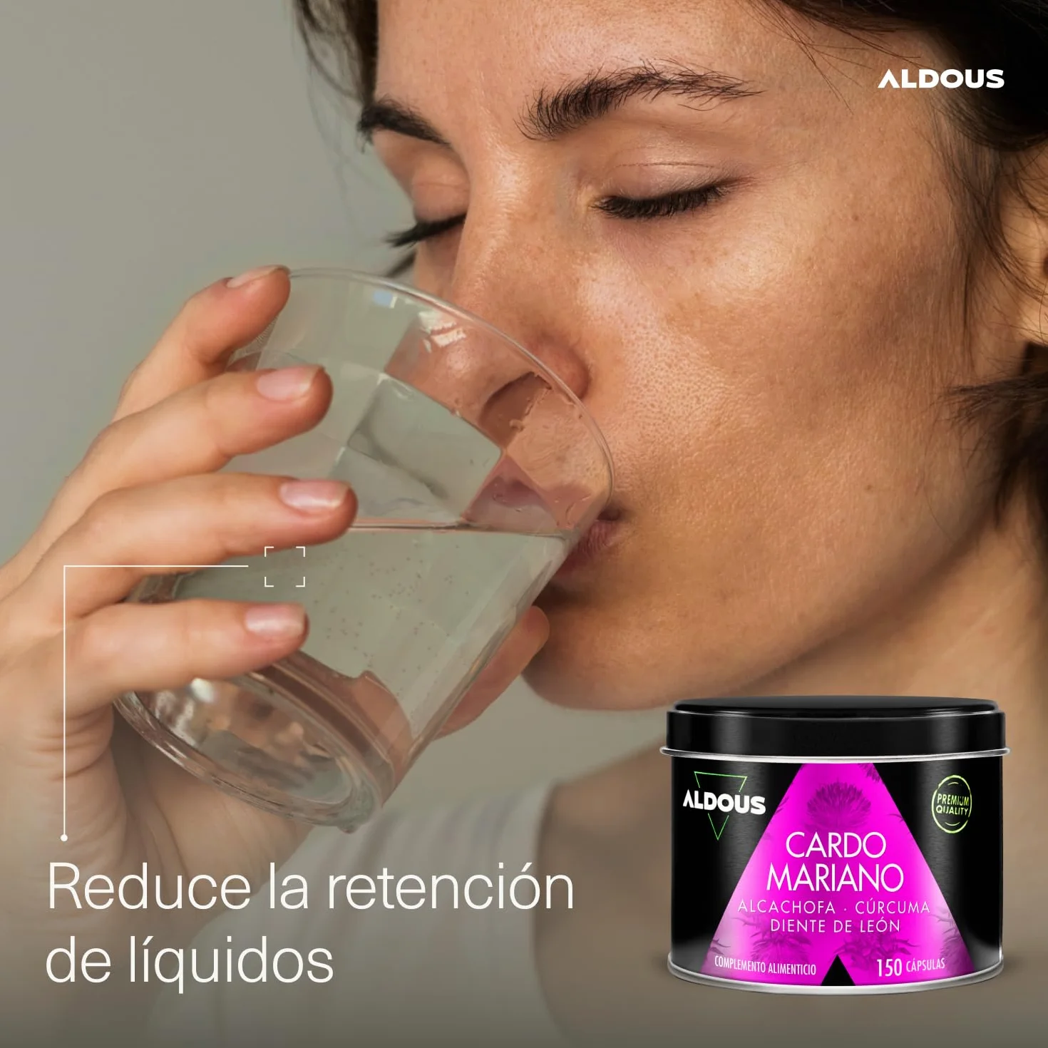 ALDOUS Cardo Mariano Cúrcuma Alcachofa Diente de León Desmodium 150 Cápsulas Detox 80% Silimarina